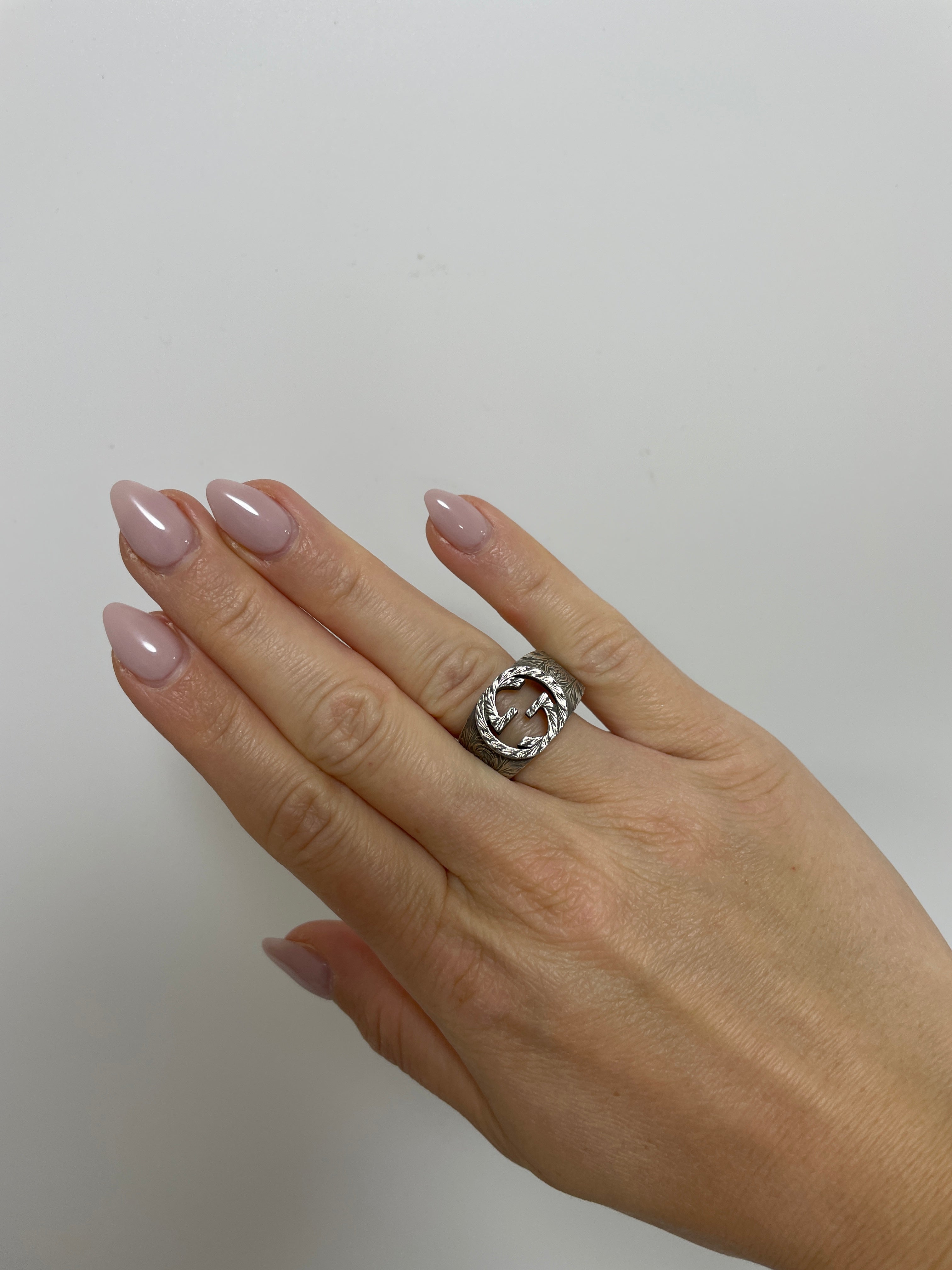 Gucci Interlocking Ring Silver Used