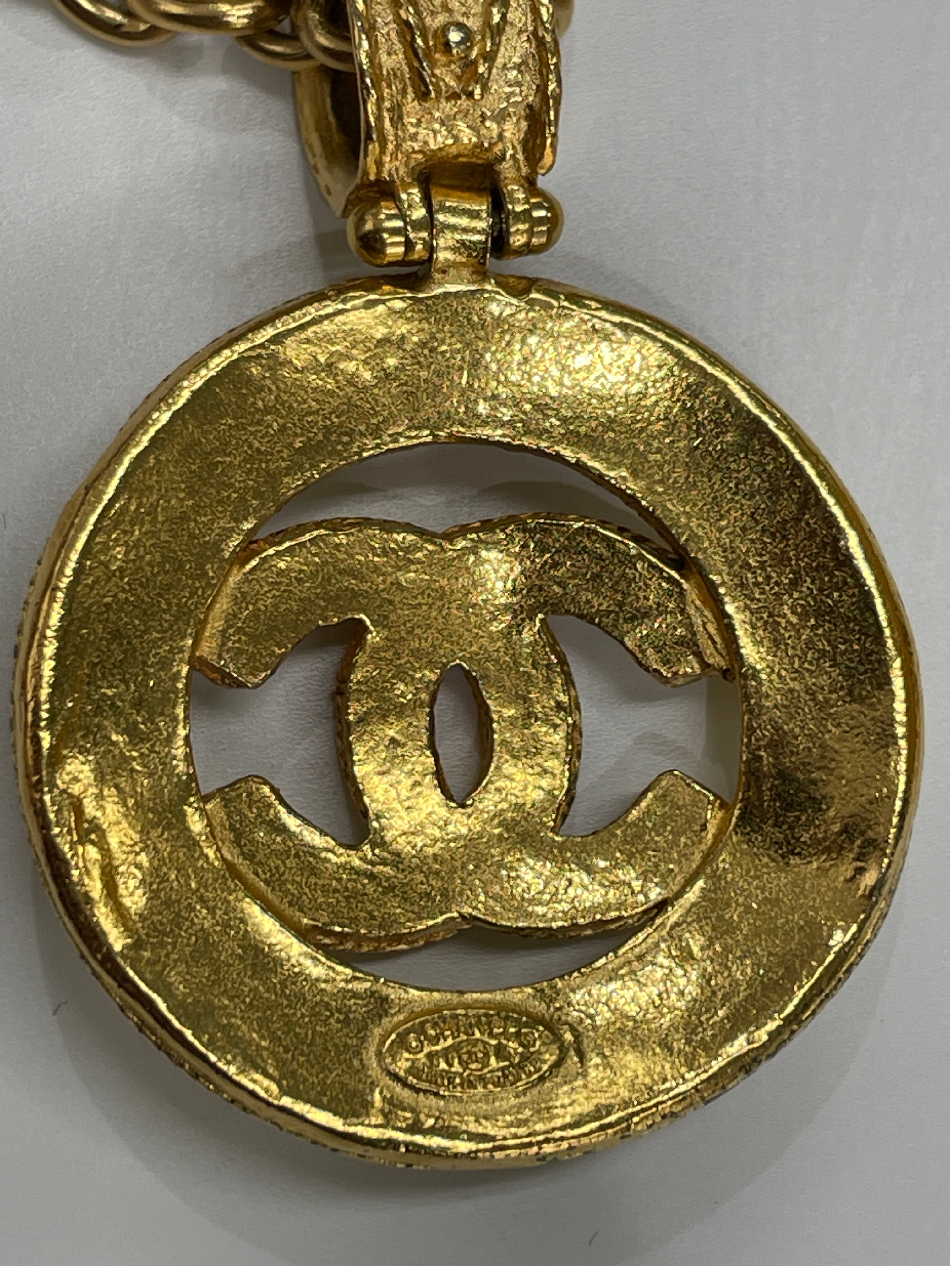 Chanel Vintage Coco Mark Necklace Used
