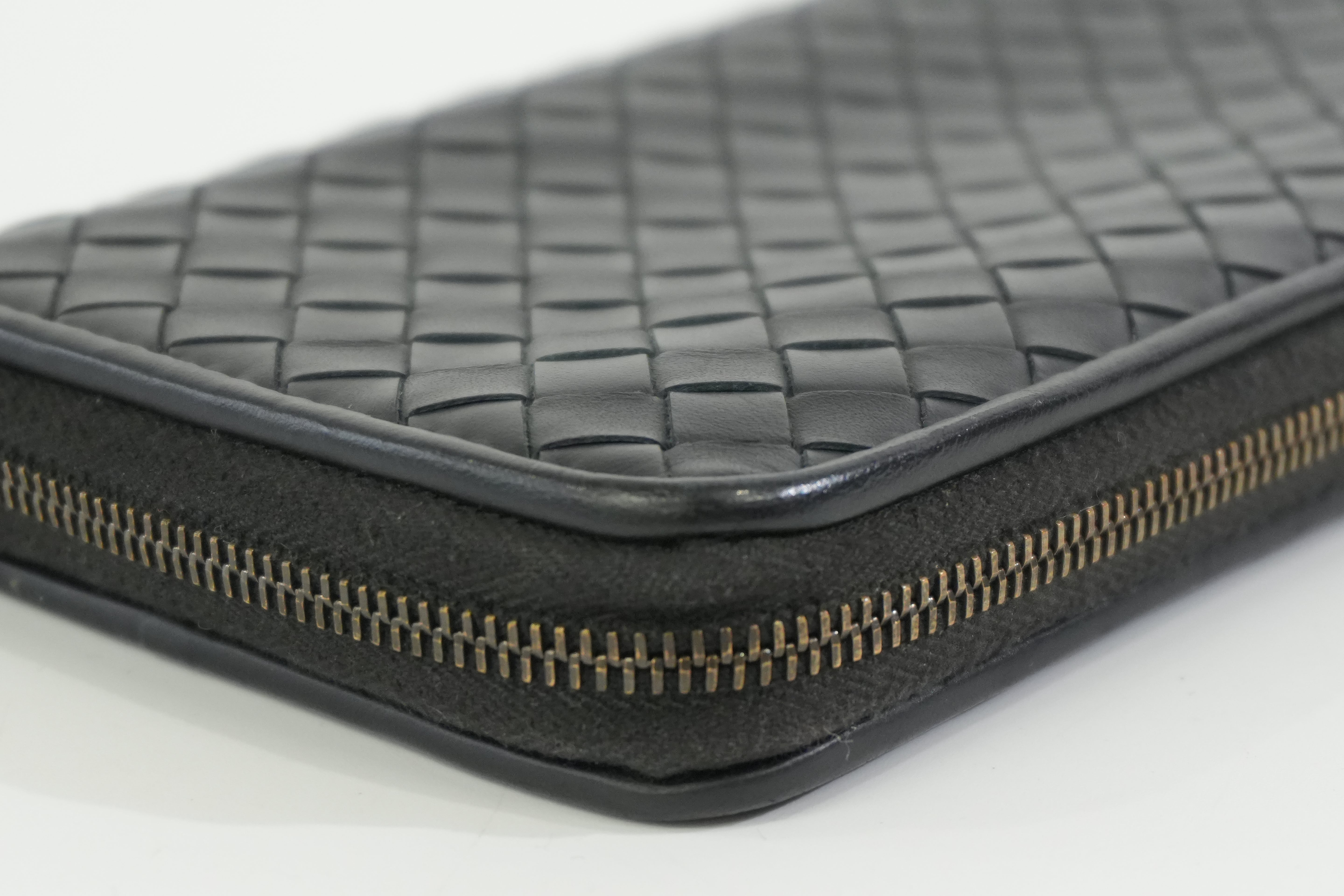 Pre-owned Bottega Zippy Long Wallet Black