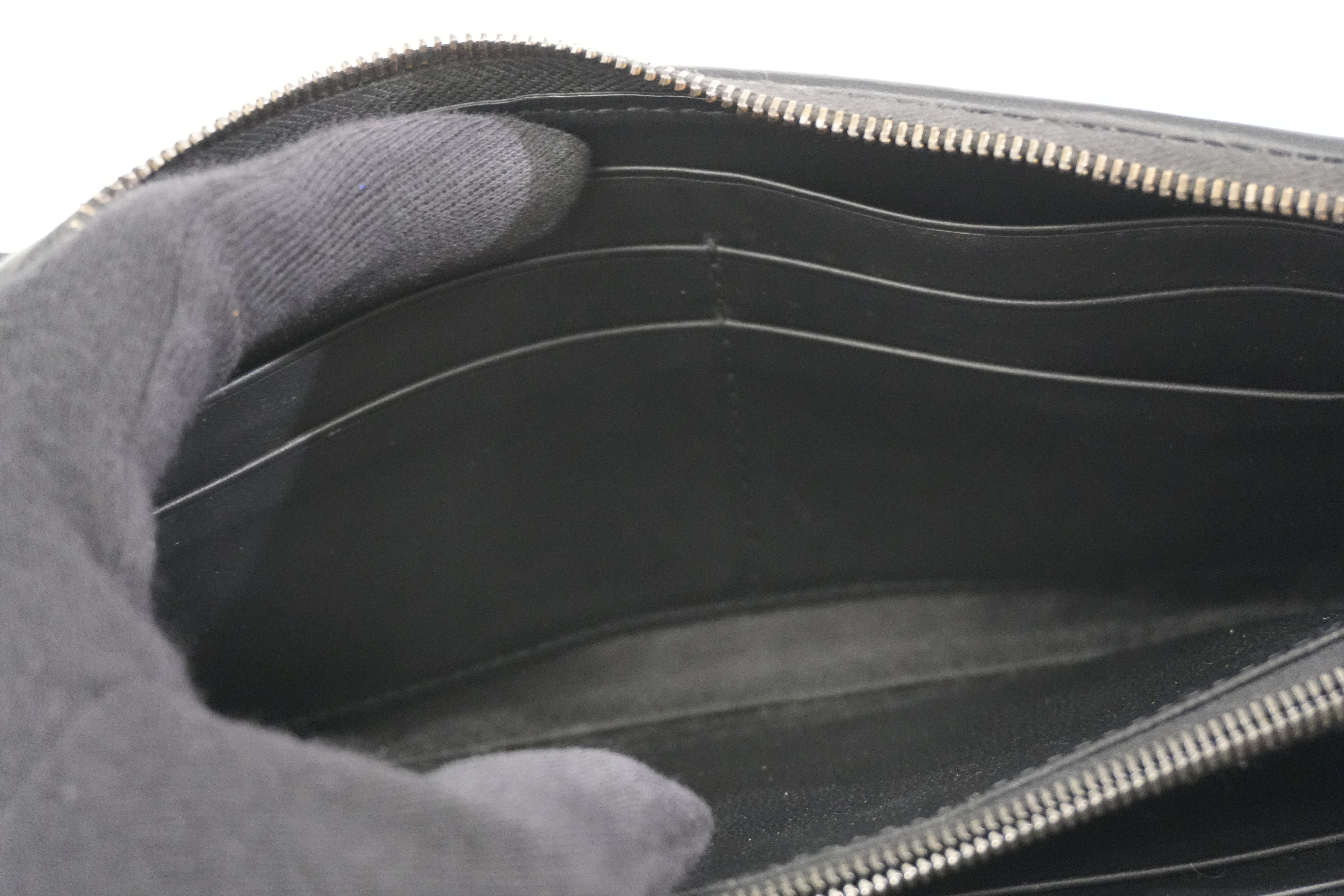 Pre-owned Bottega Zippy Long Wallet Black