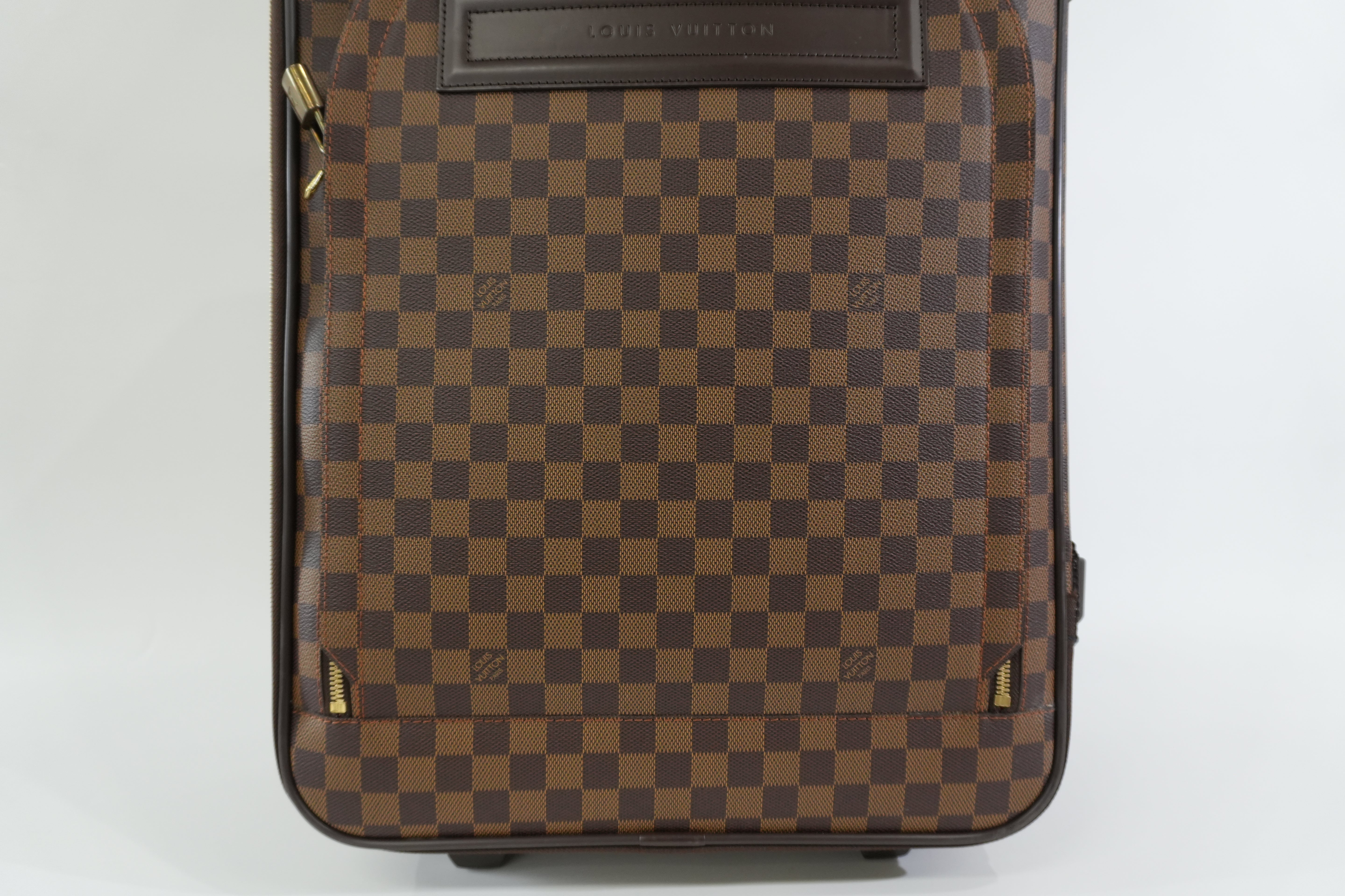 Pre-owned Louis Vuitton Damier Ebene Pegase 55 Rolling Luggage