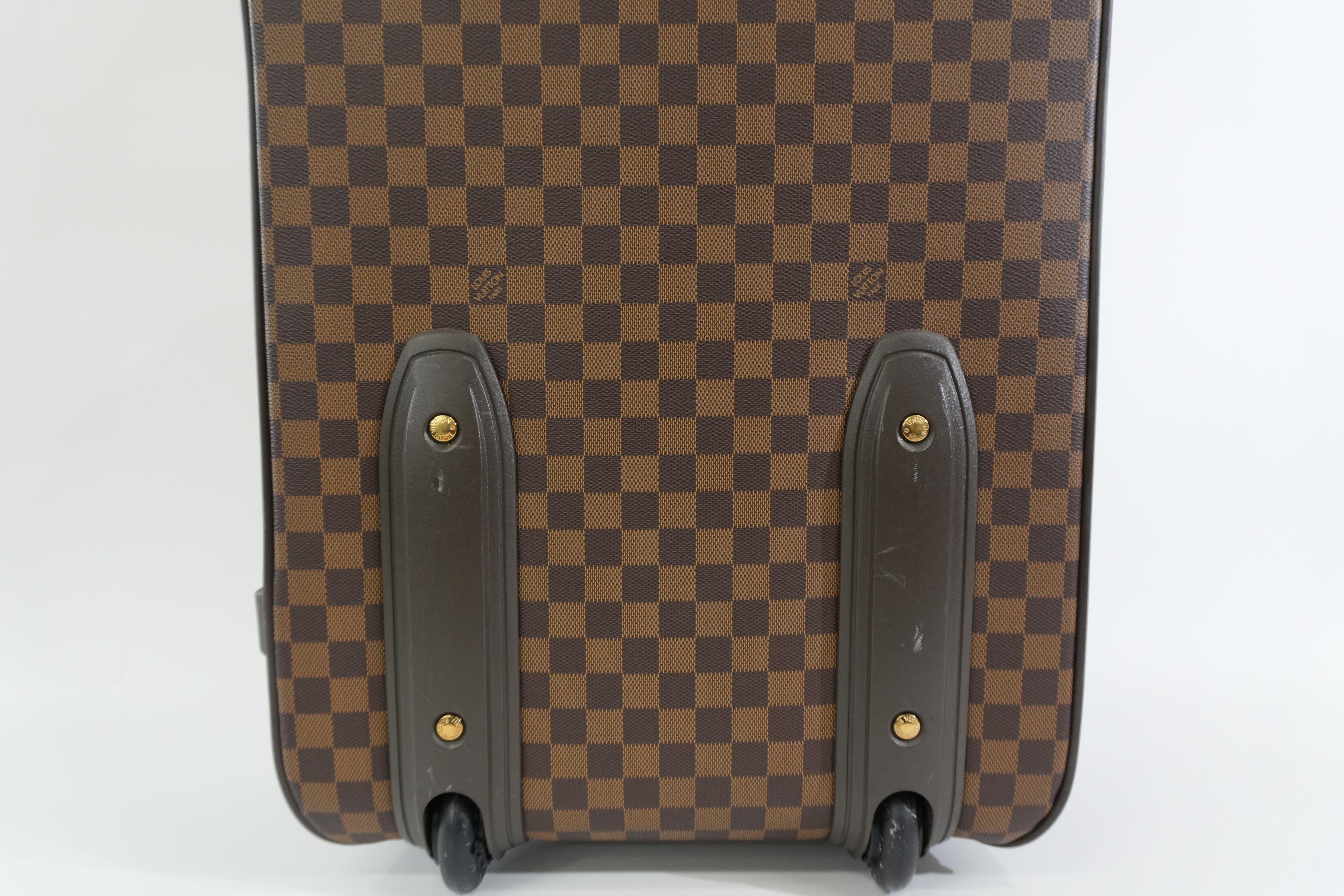 Pre-owned Louis Vuitton Damier Ebene Pegase 55 Rolling Luggage