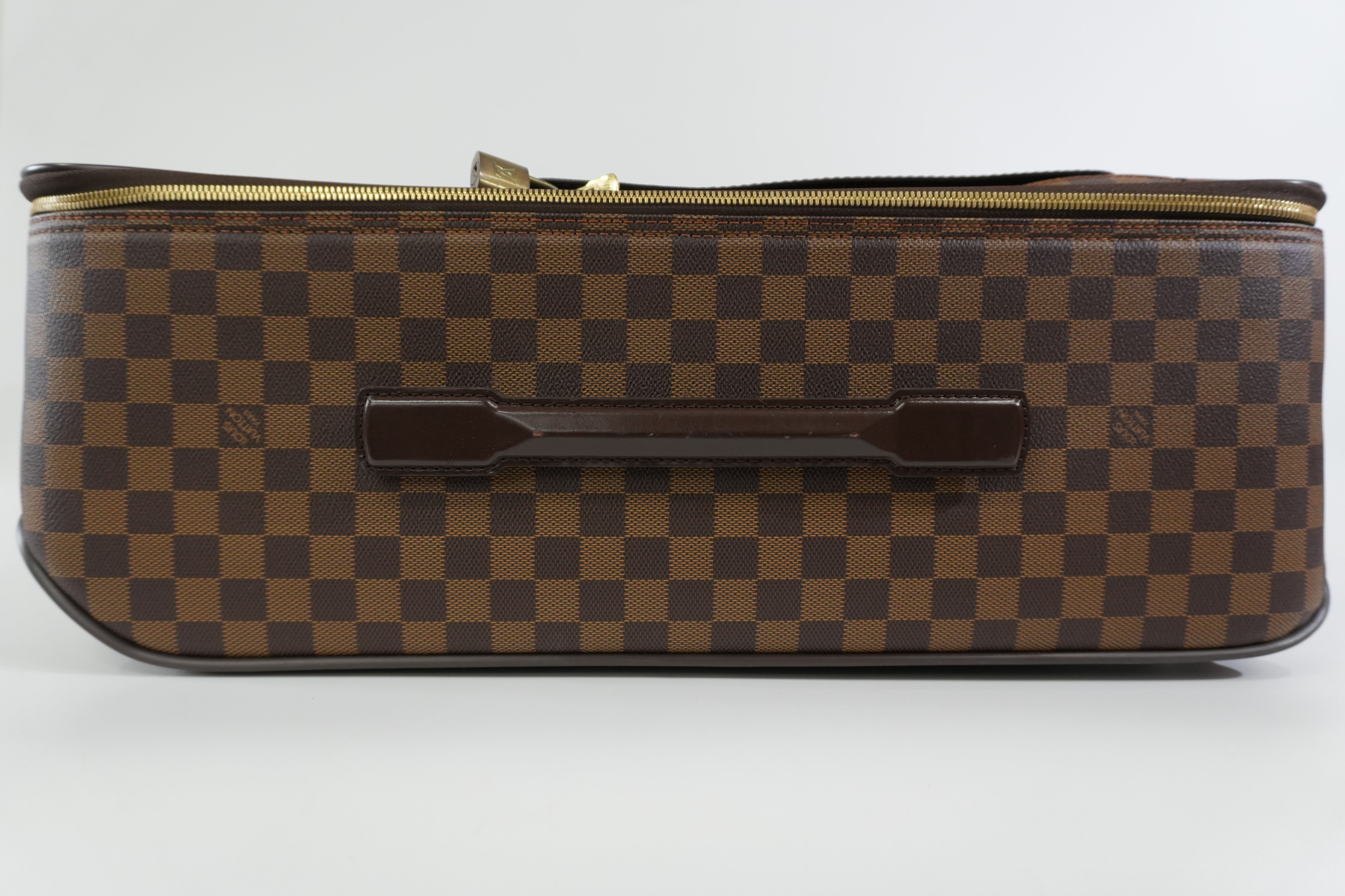 Pre-owned Louis Vuitton Damier Ebene Pegase 55 Rolling Luggage
