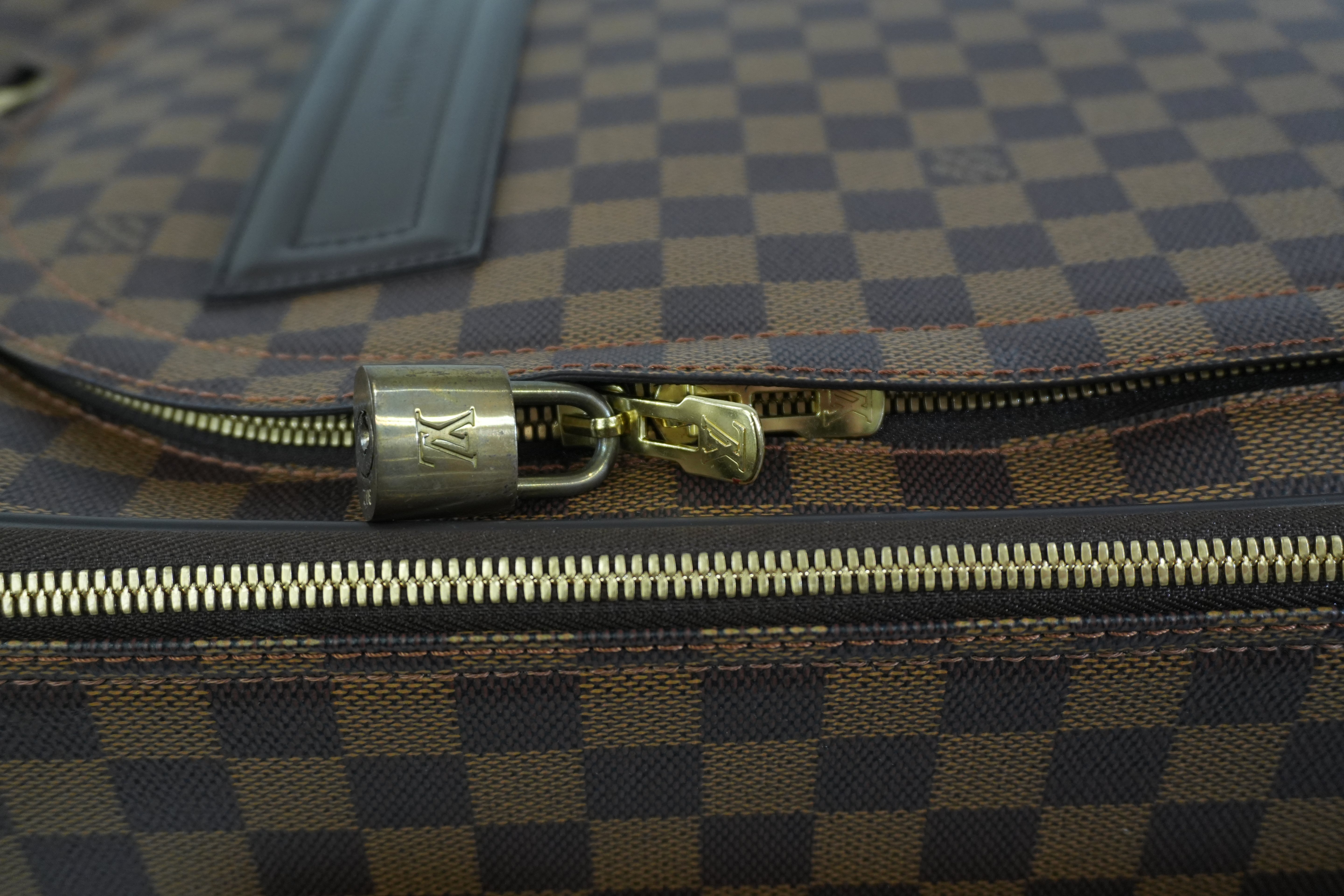 Pre-owned Louis Vuitton Damier Ebene Pegase 55 Rolling Luggage