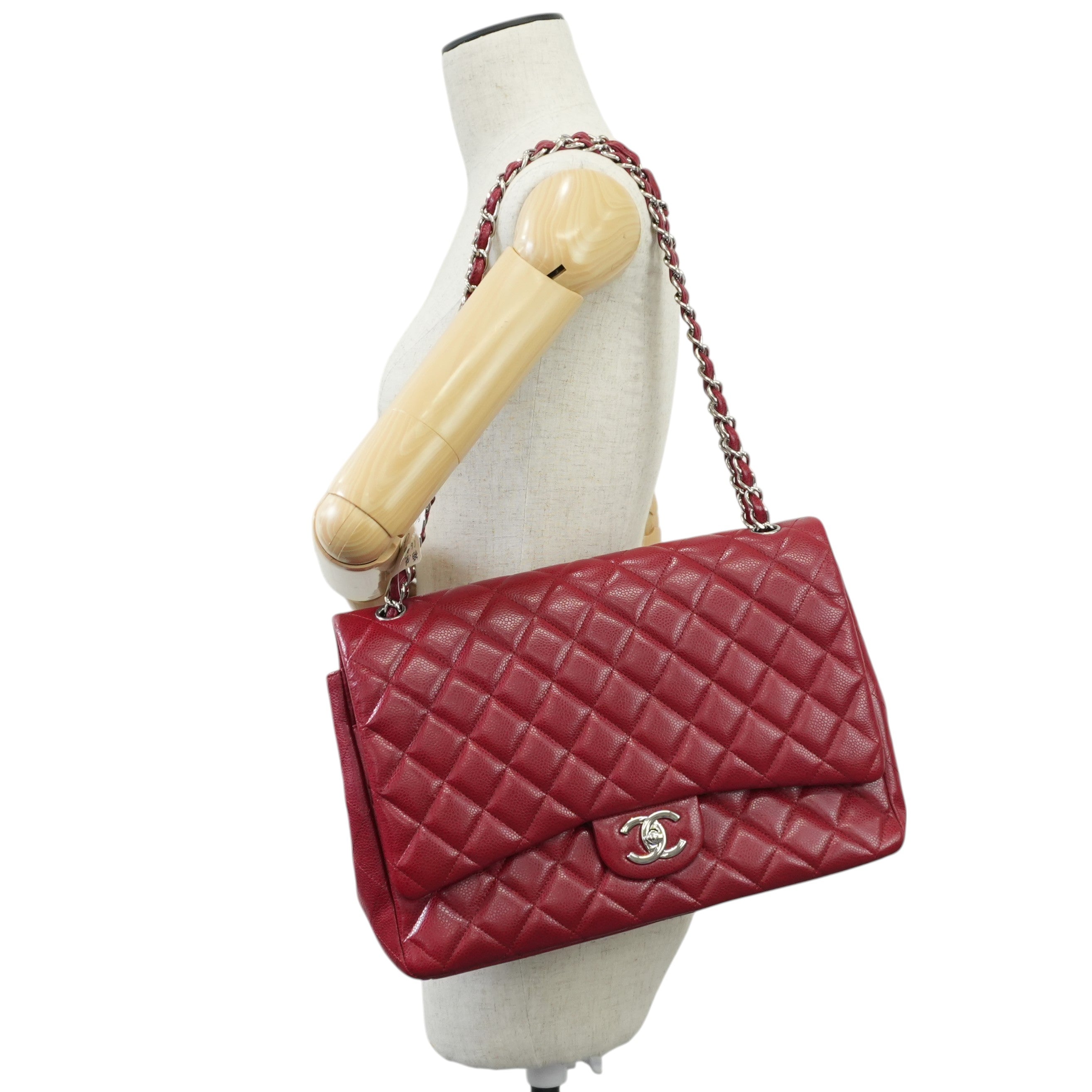 Chanel Matelasse Chain Red Shoulder Bag Used