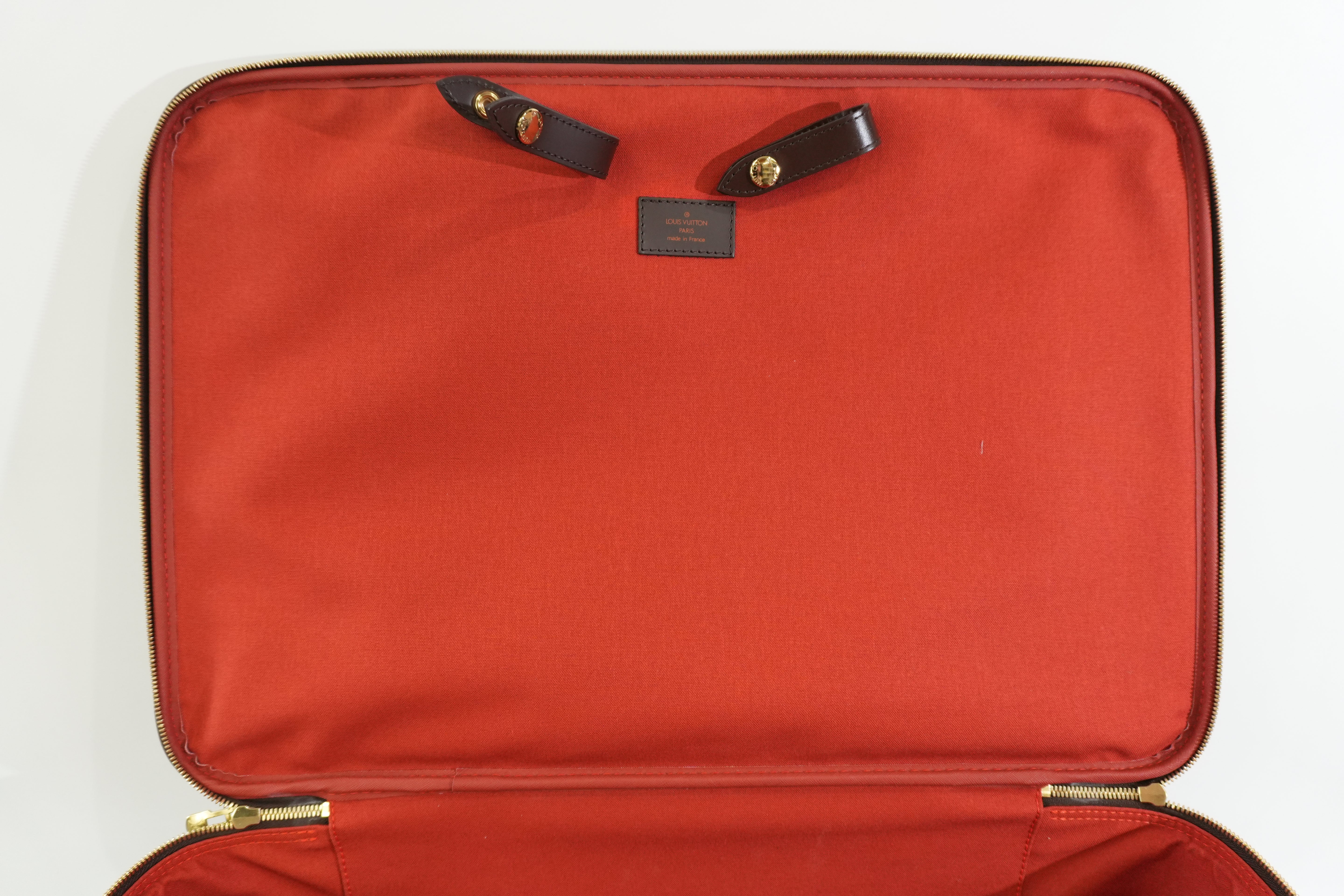 Pre-owned Louis Vuitton Damier Ebene Pegase 55 Rolling Luggage