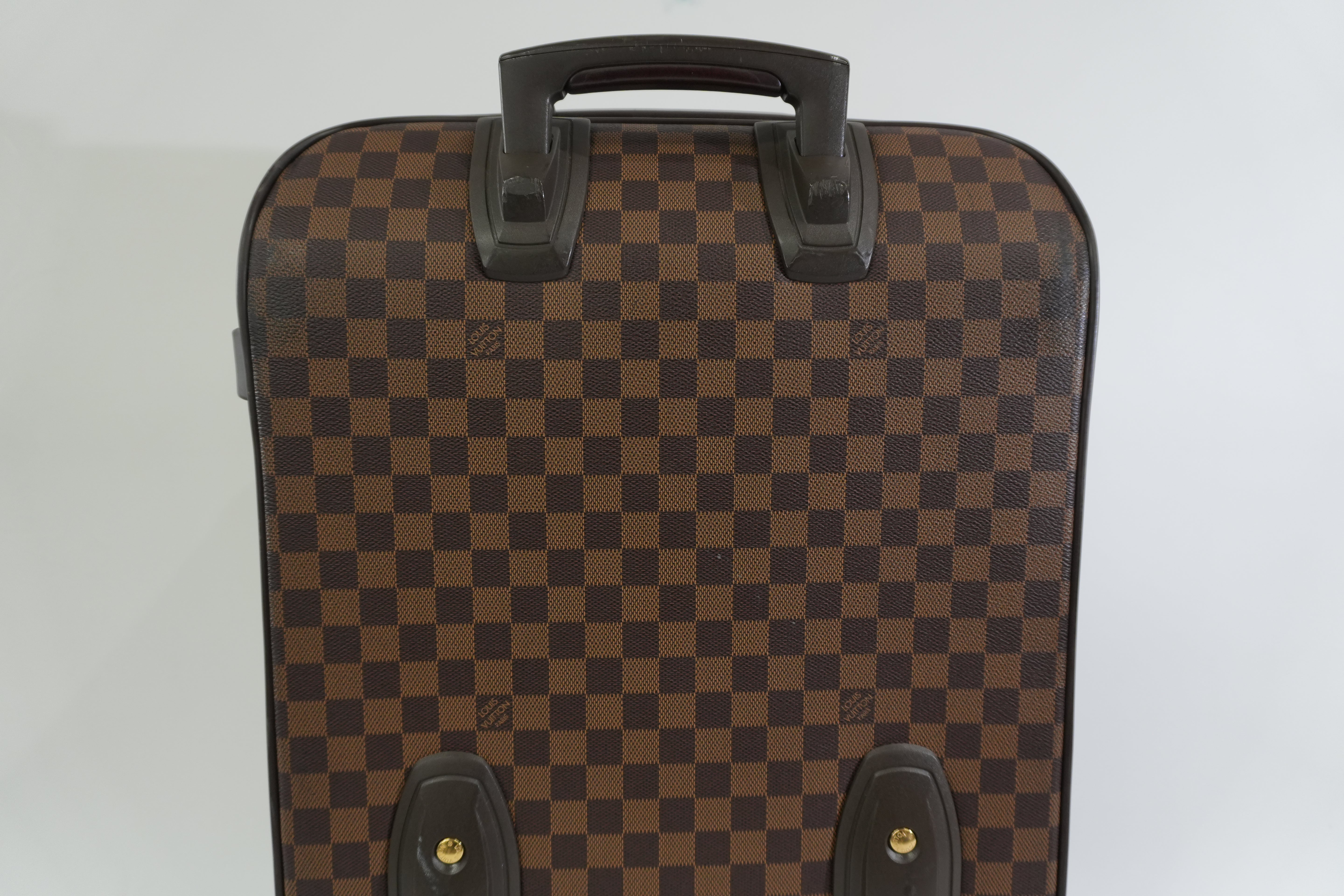 Pre-owned Louis Vuitton Damier Ebene Pegase 55 Rolling Luggage