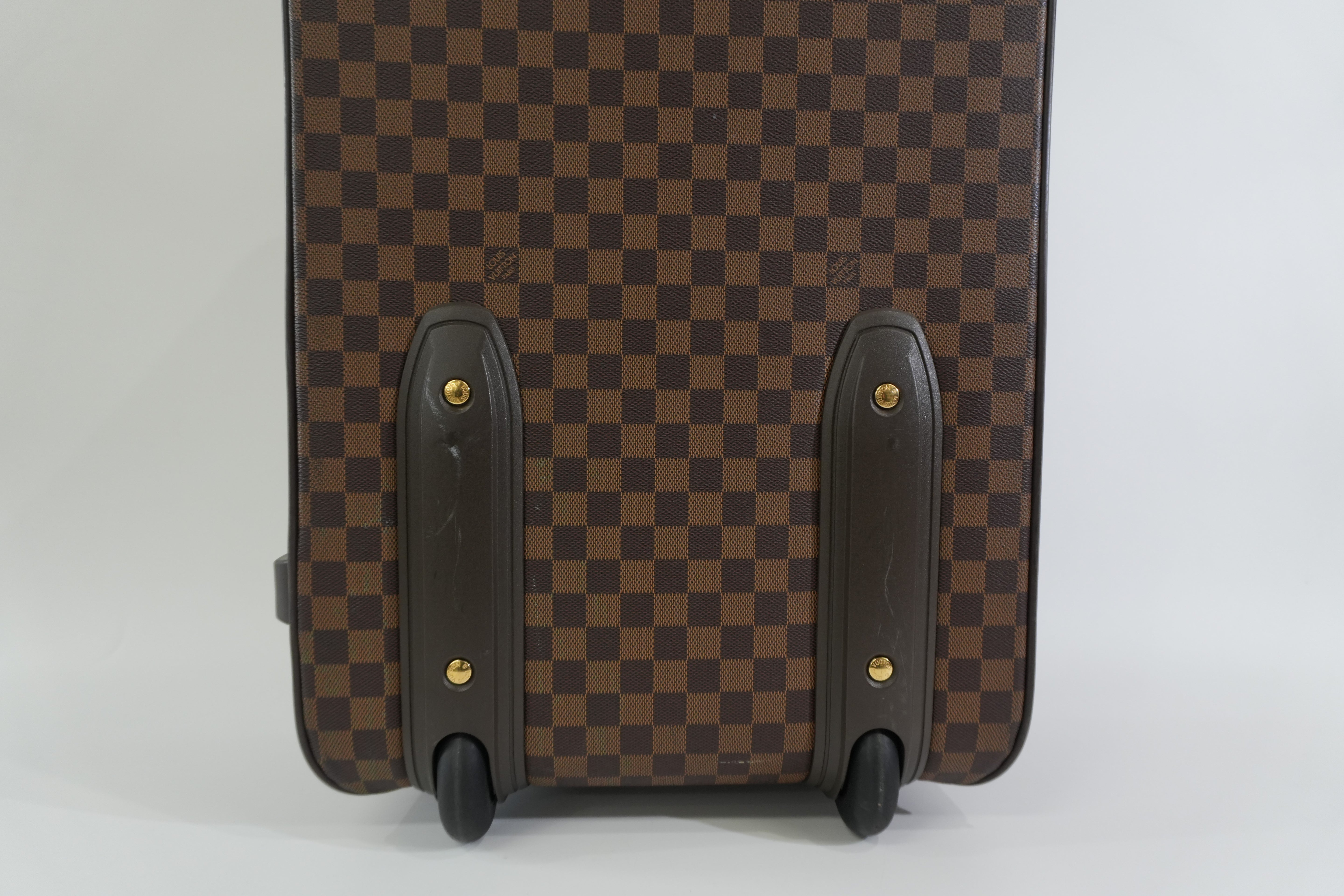 Pre-owned Louis Vuitton Damier Ebene Pegase 55 Rolling Luggage
