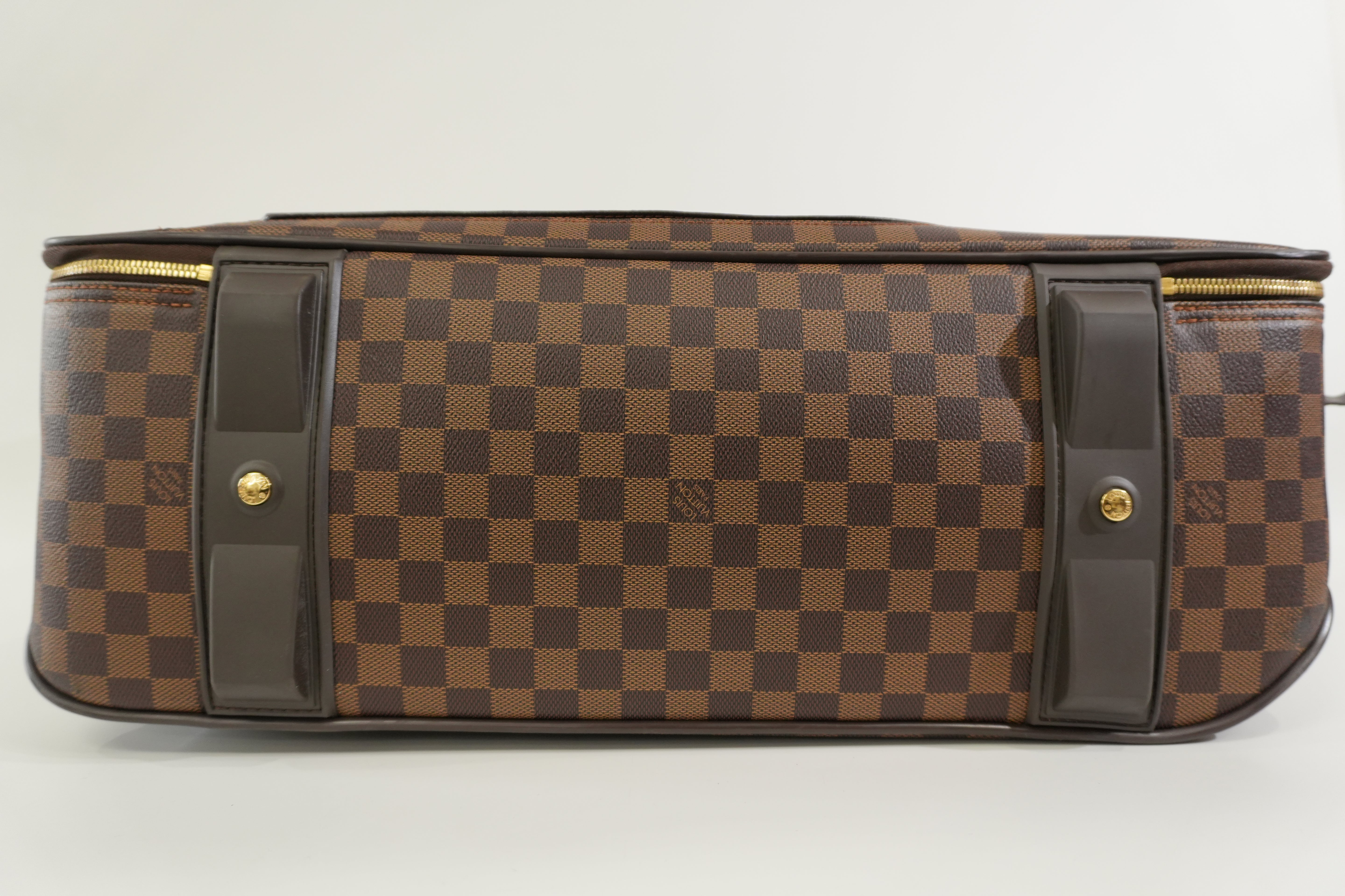 Pre-owned Louis Vuitton Damier Ebene Pegase 55 Rolling Luggage