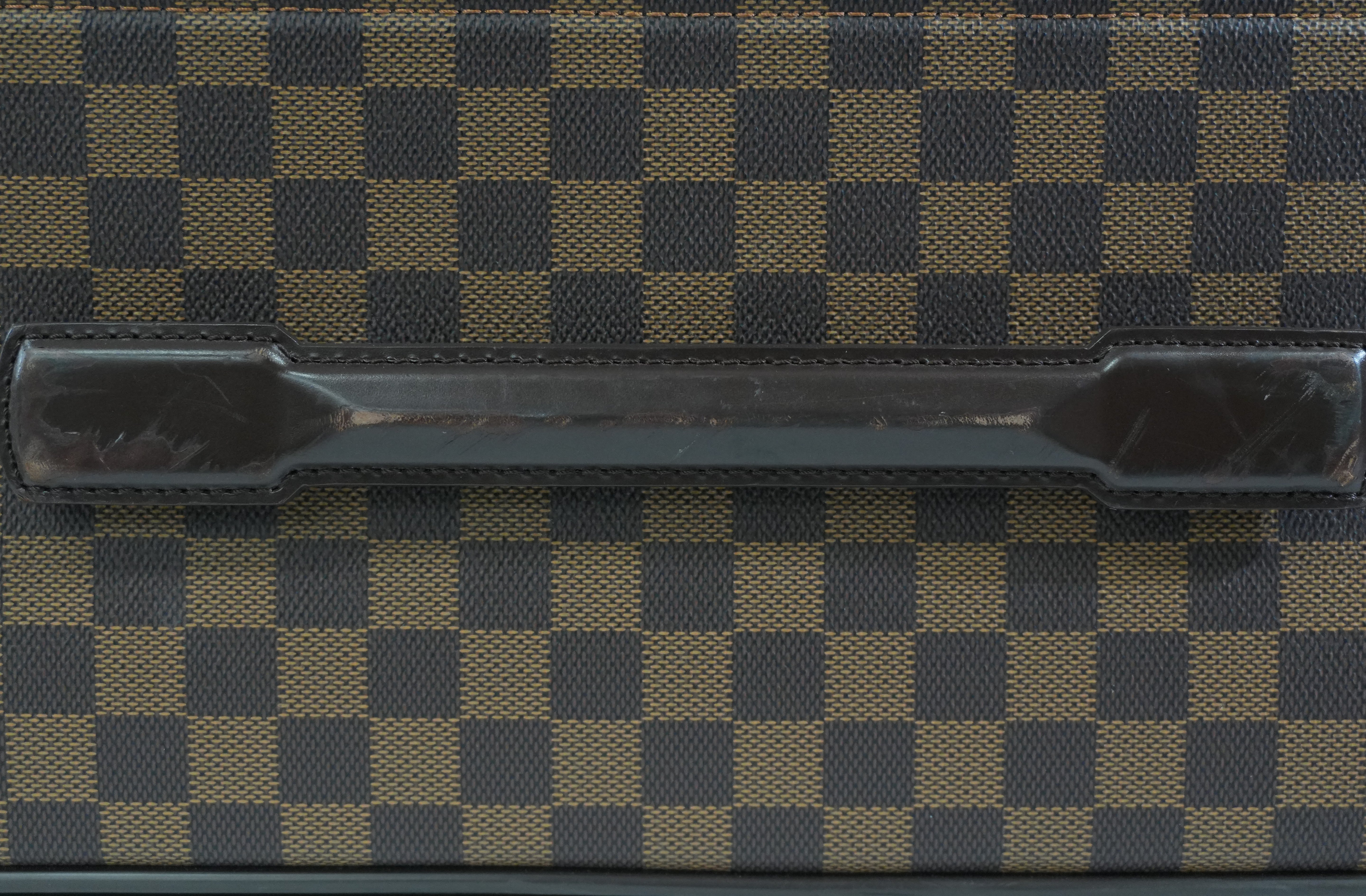 Pre-owned Louis Vuitton Damier Ebene Pegase 55 Rolling Luggage