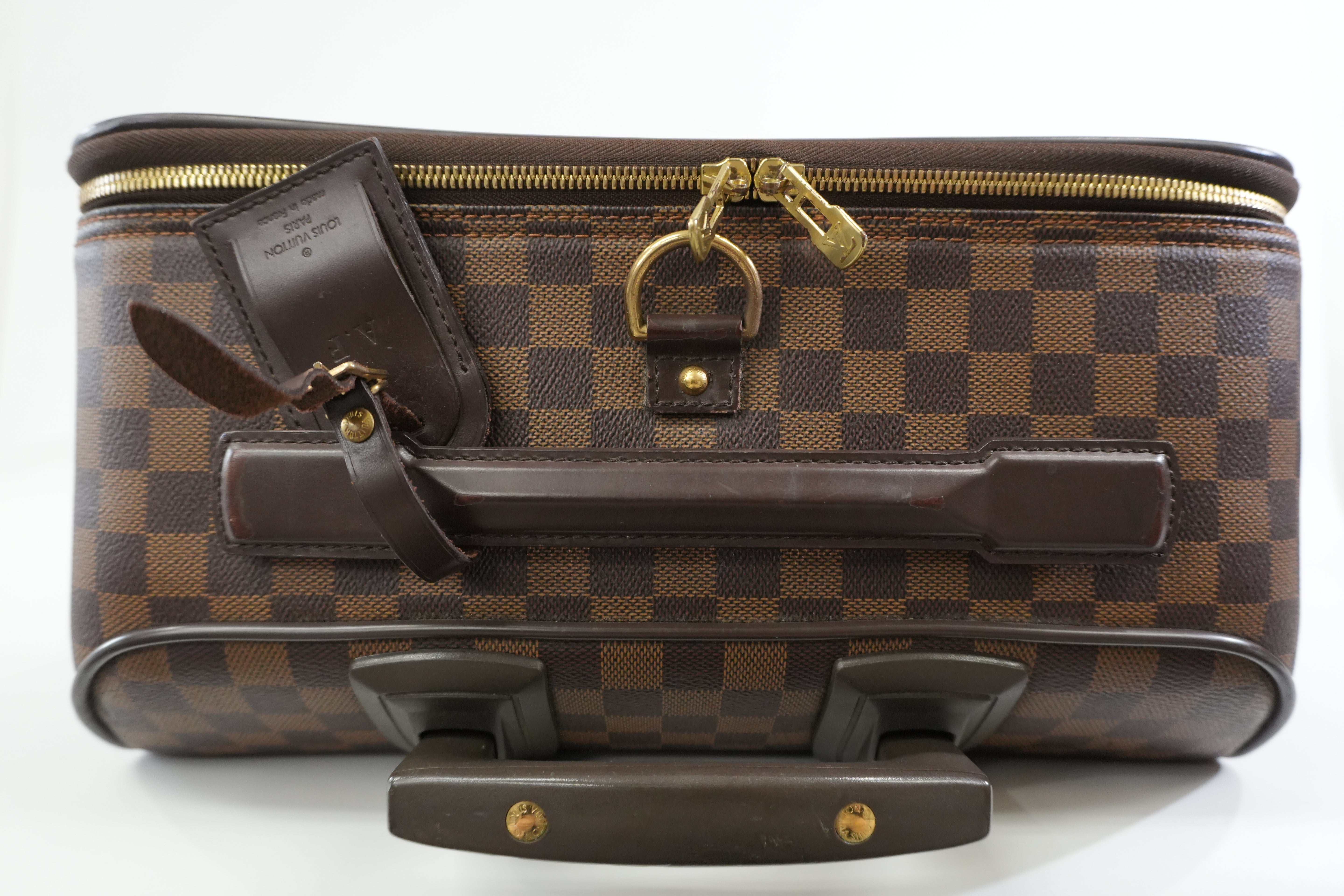 Pre-owned Louis Vuitton Damier Ebene Pegase 55 Rolling Luggage