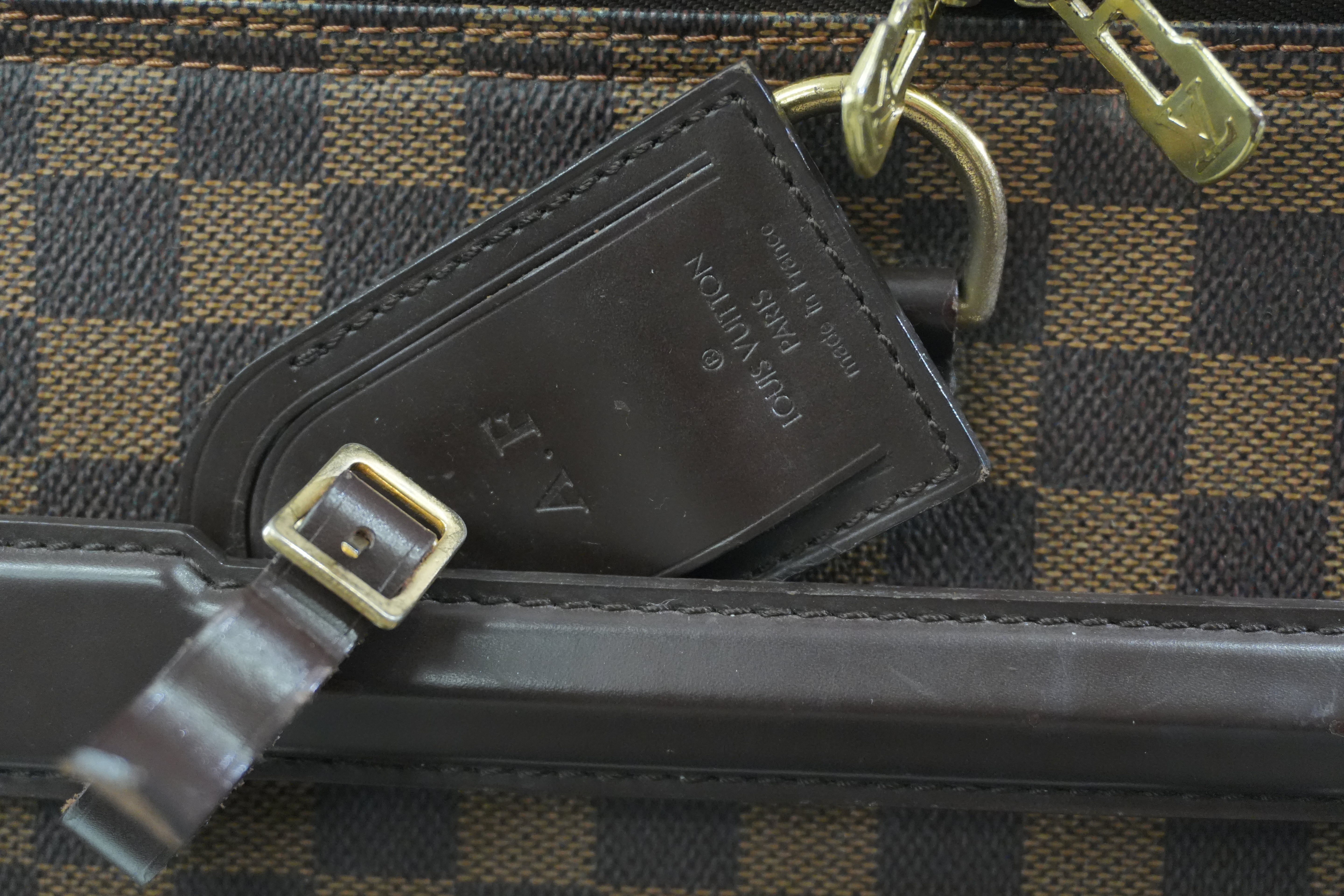 Pre-owned Louis Vuitton Damier Ebene Pegase 55 Rolling Luggage