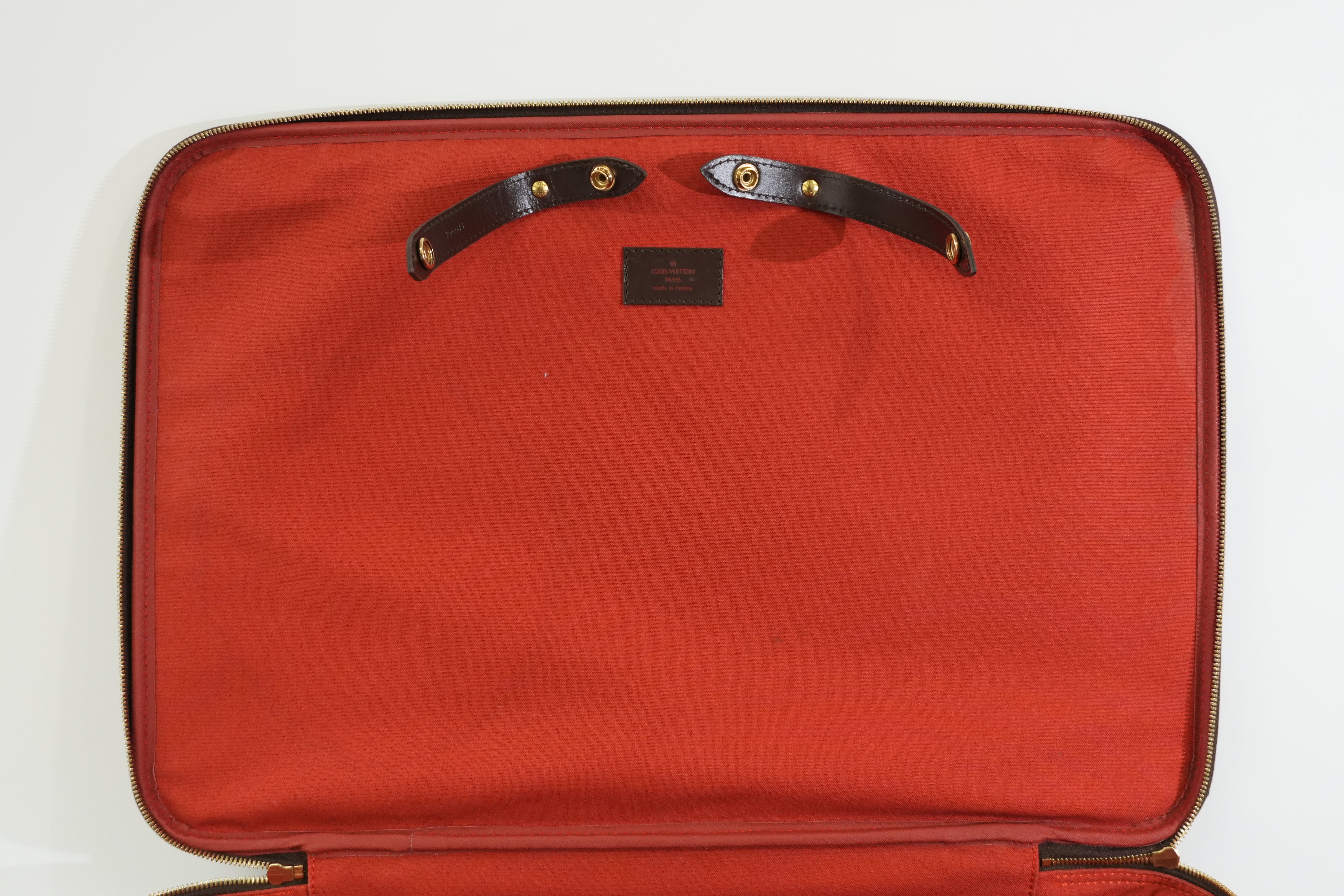 Pre-owned Louis Vuitton Damier Ebene Pegase 55 Rolling Luggage