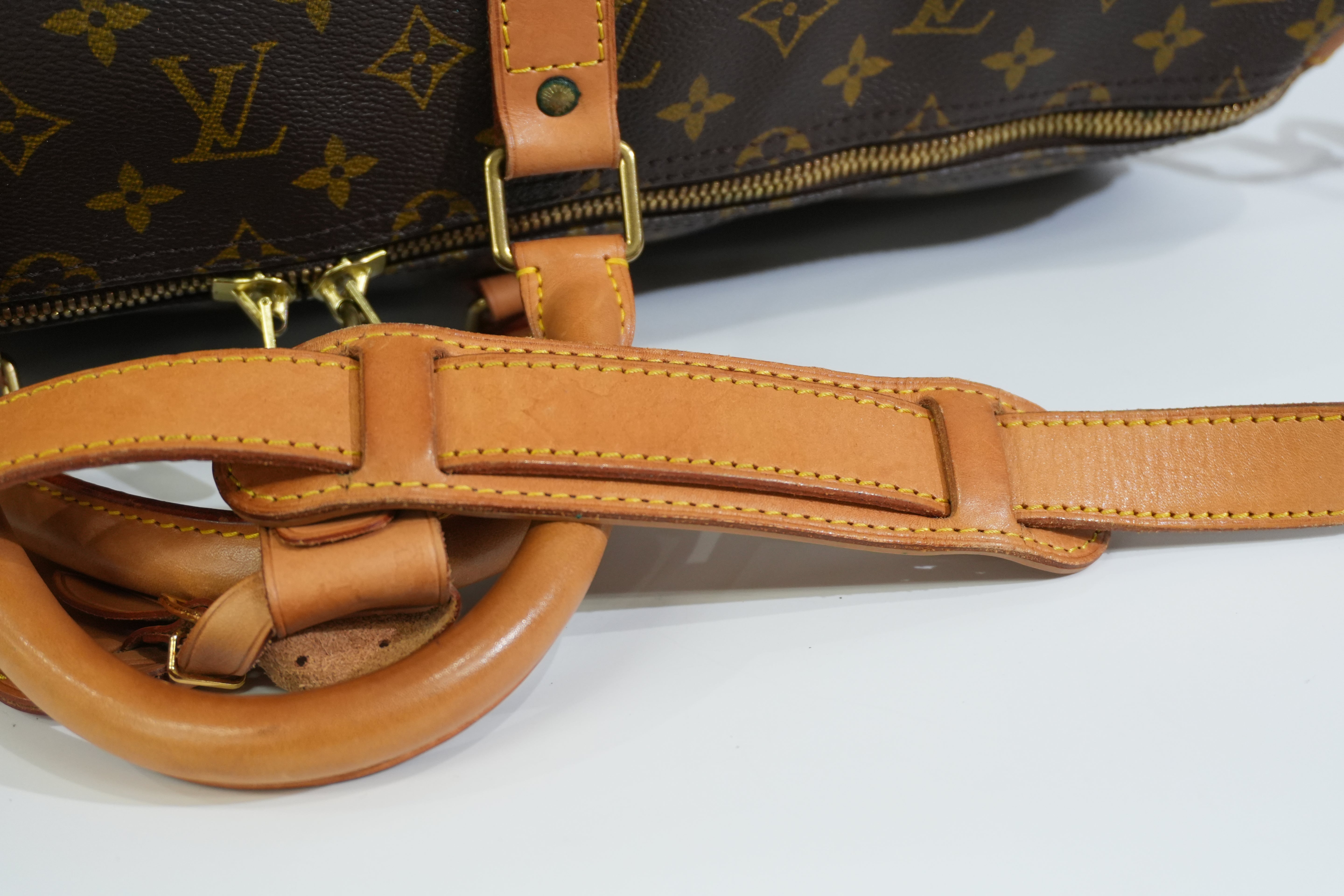 Pre-owned Louis Vuitton Monogram Keepall Bandouliere 55 Duffle Travel Bag
