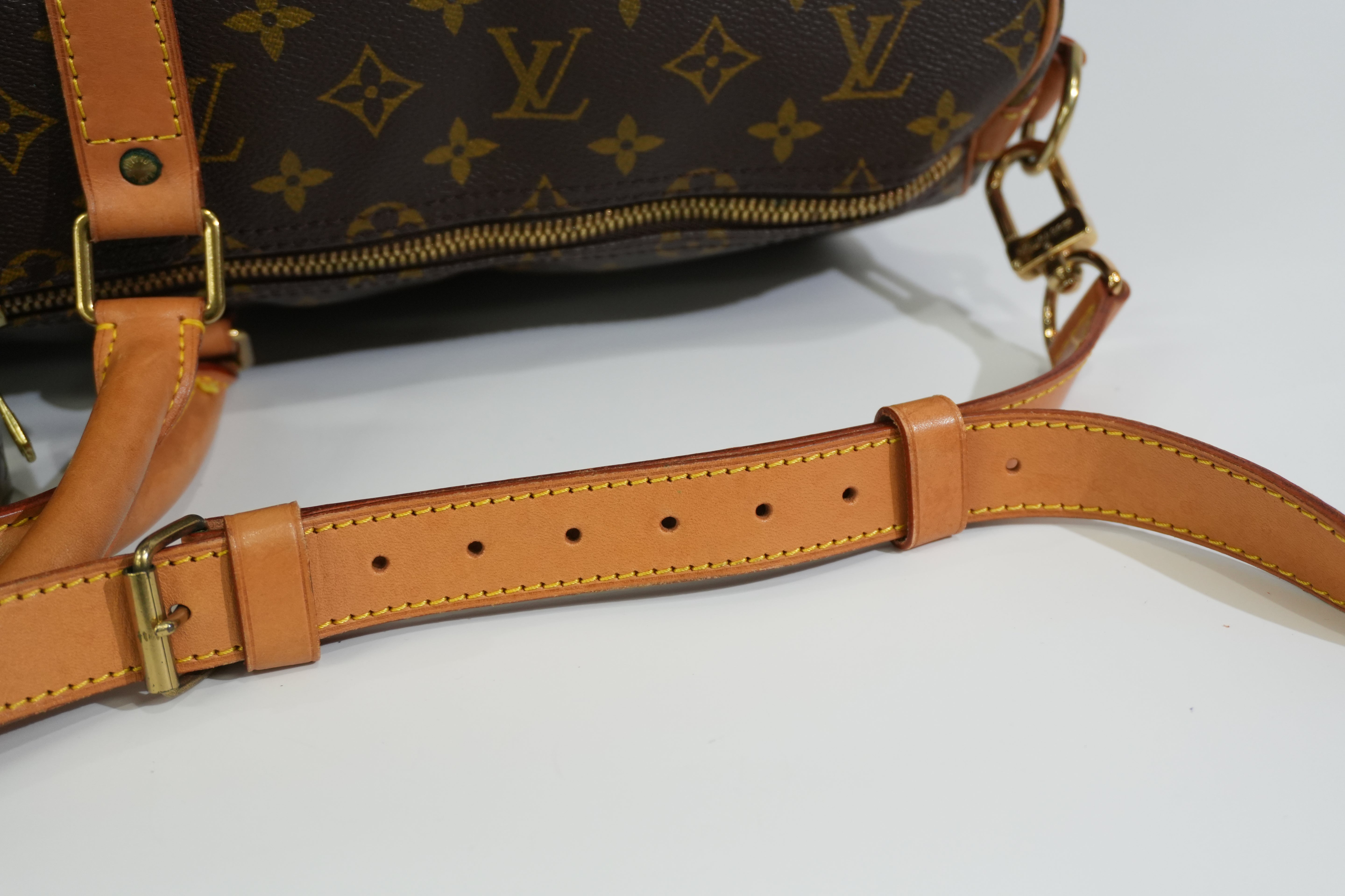 Pre-owned Louis Vuitton Monogram Keepall Bandouliere 55 Duffle Travel Bag