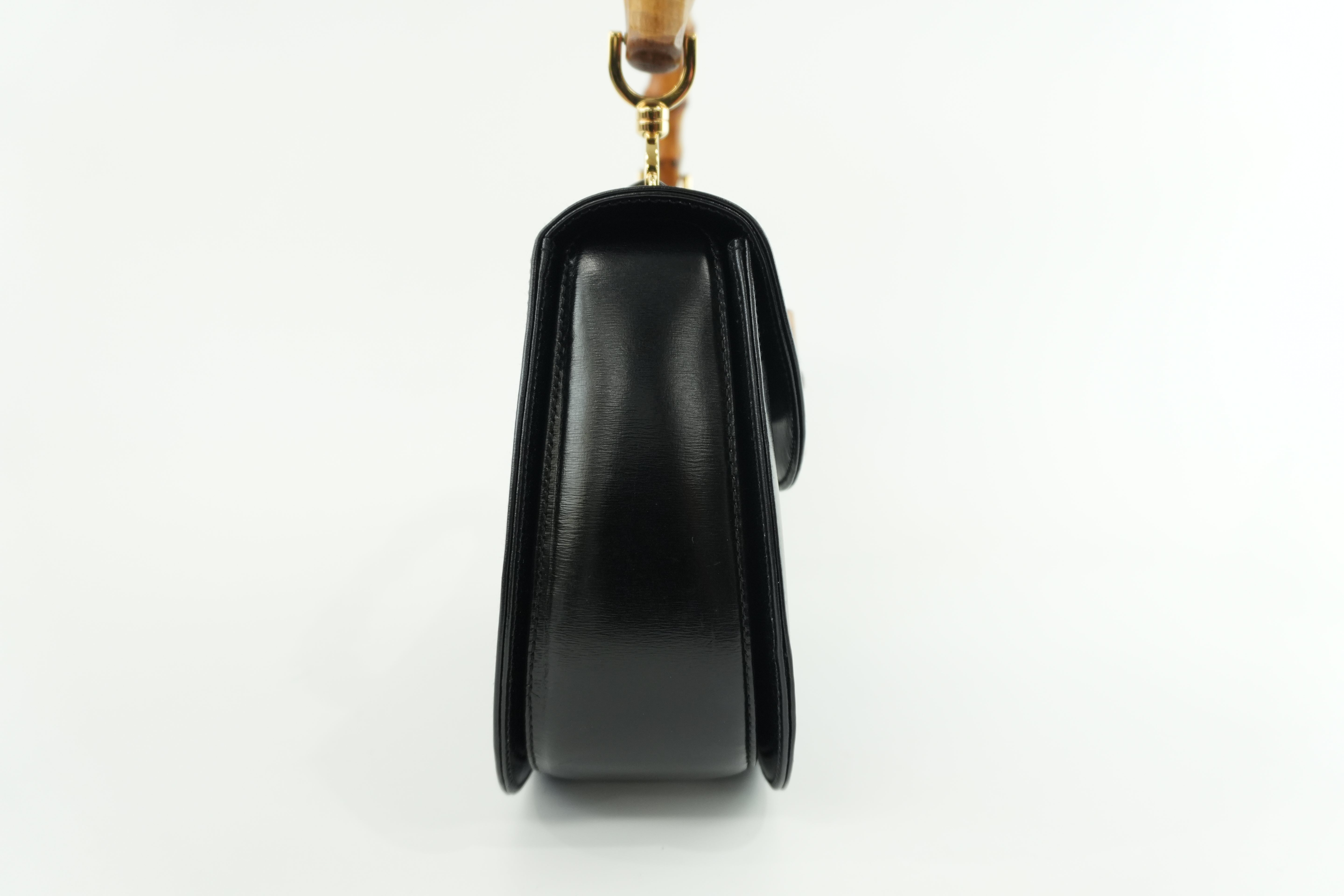 Gucci Bamboo Black Handbag Used