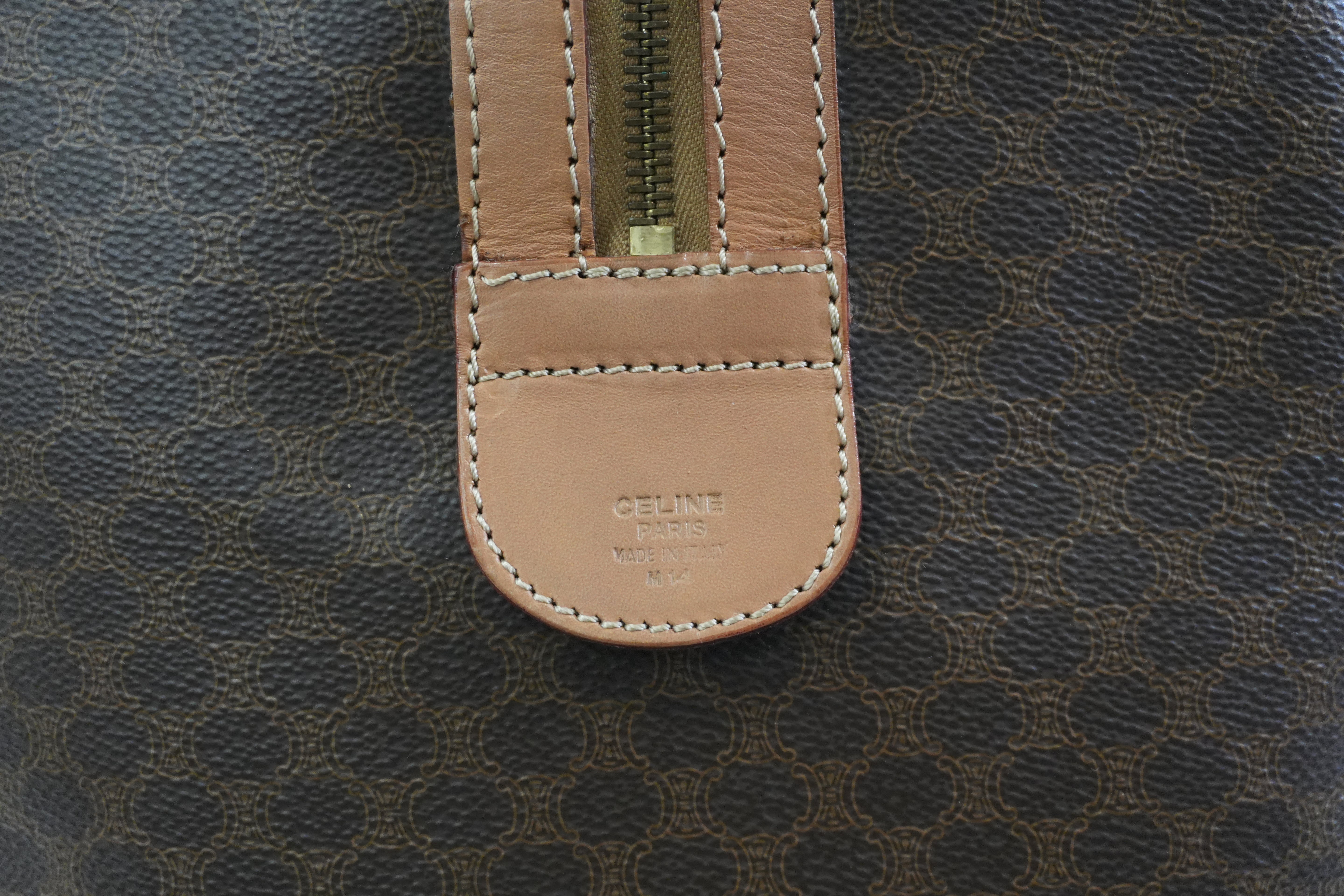 Pre-owned Celine Macadam Travel Duffle Bag Brown