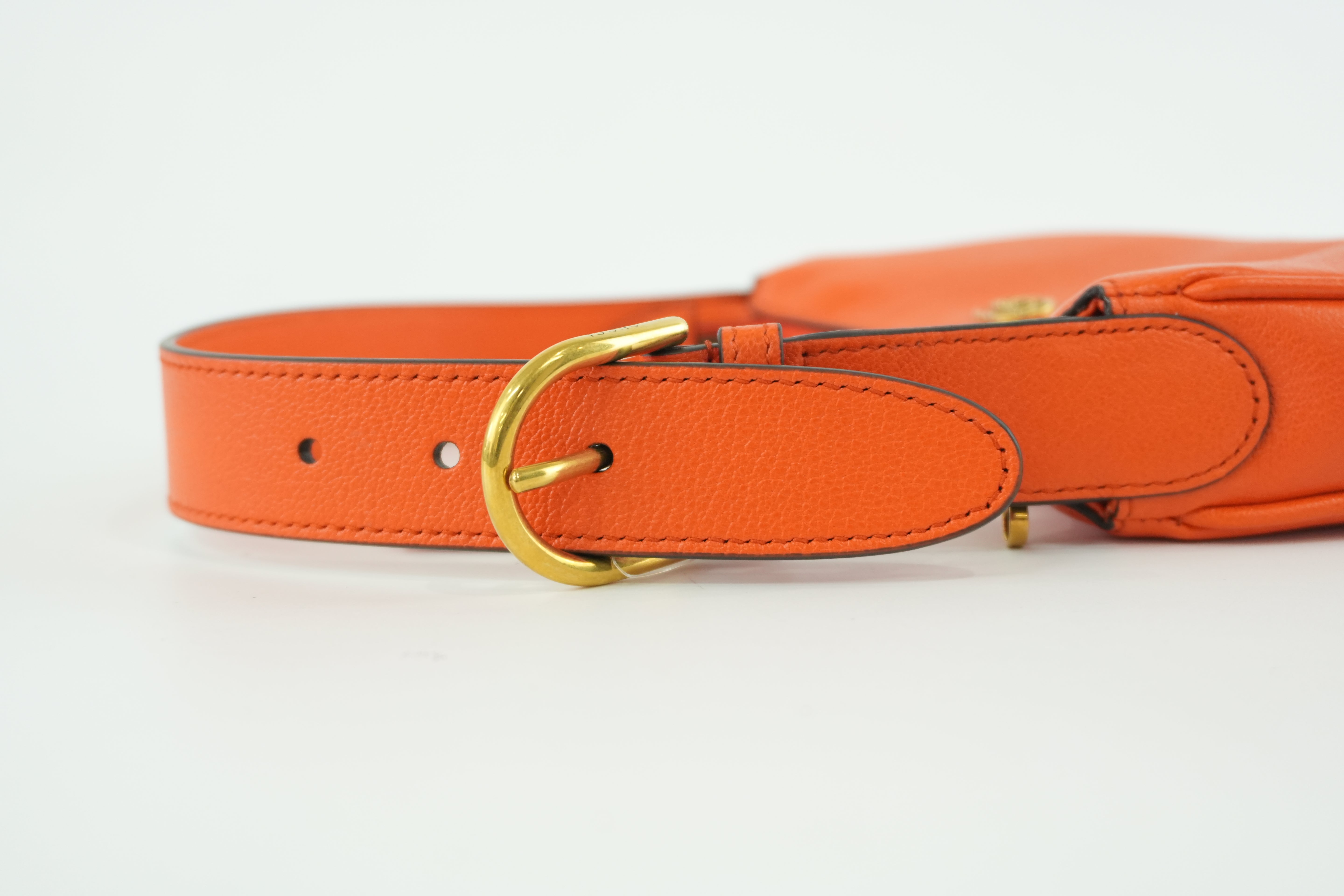 Gucci Aphrodite Leather Orange Handbag Used