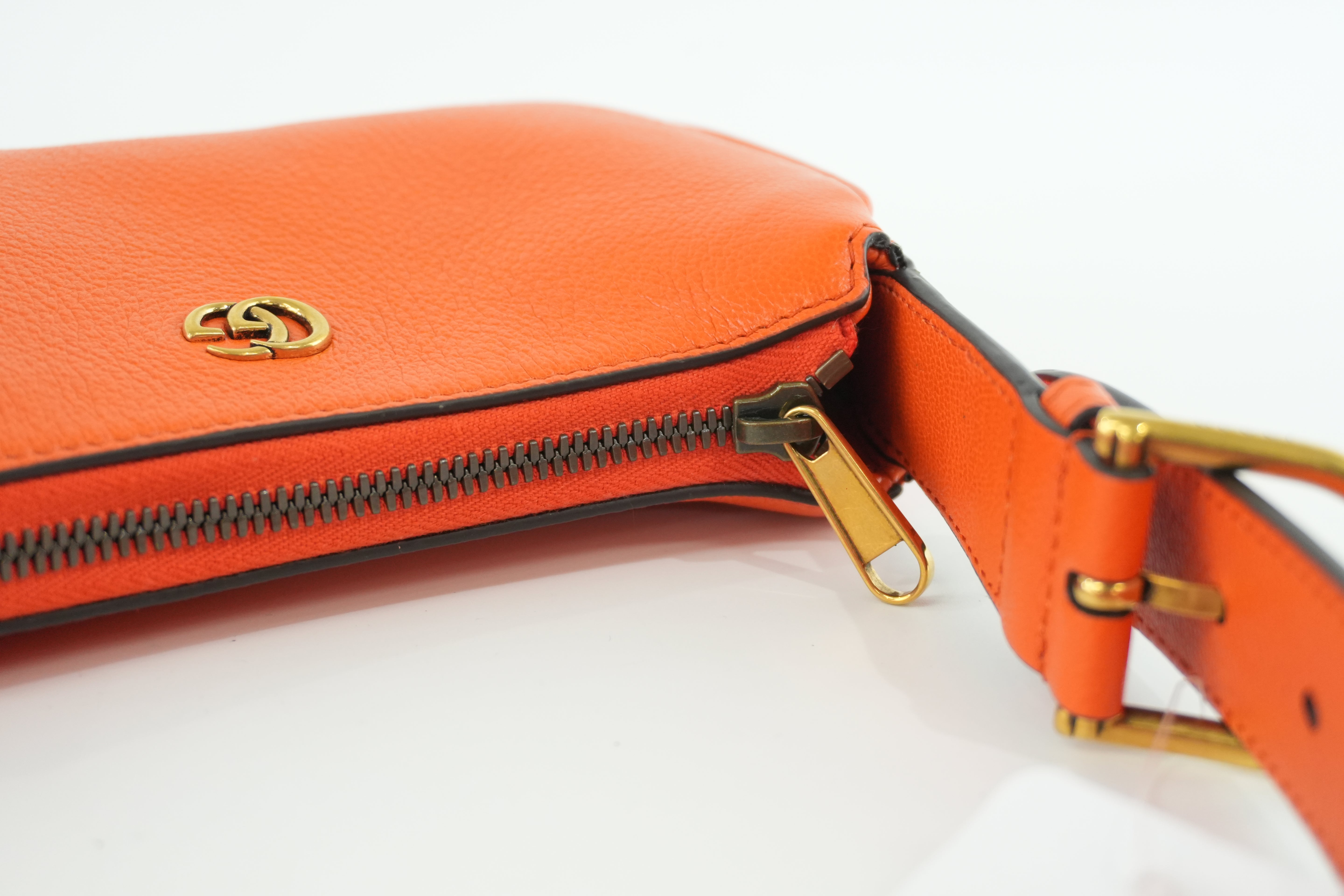 Gucci Aphrodite Leather Orange Handbag Used