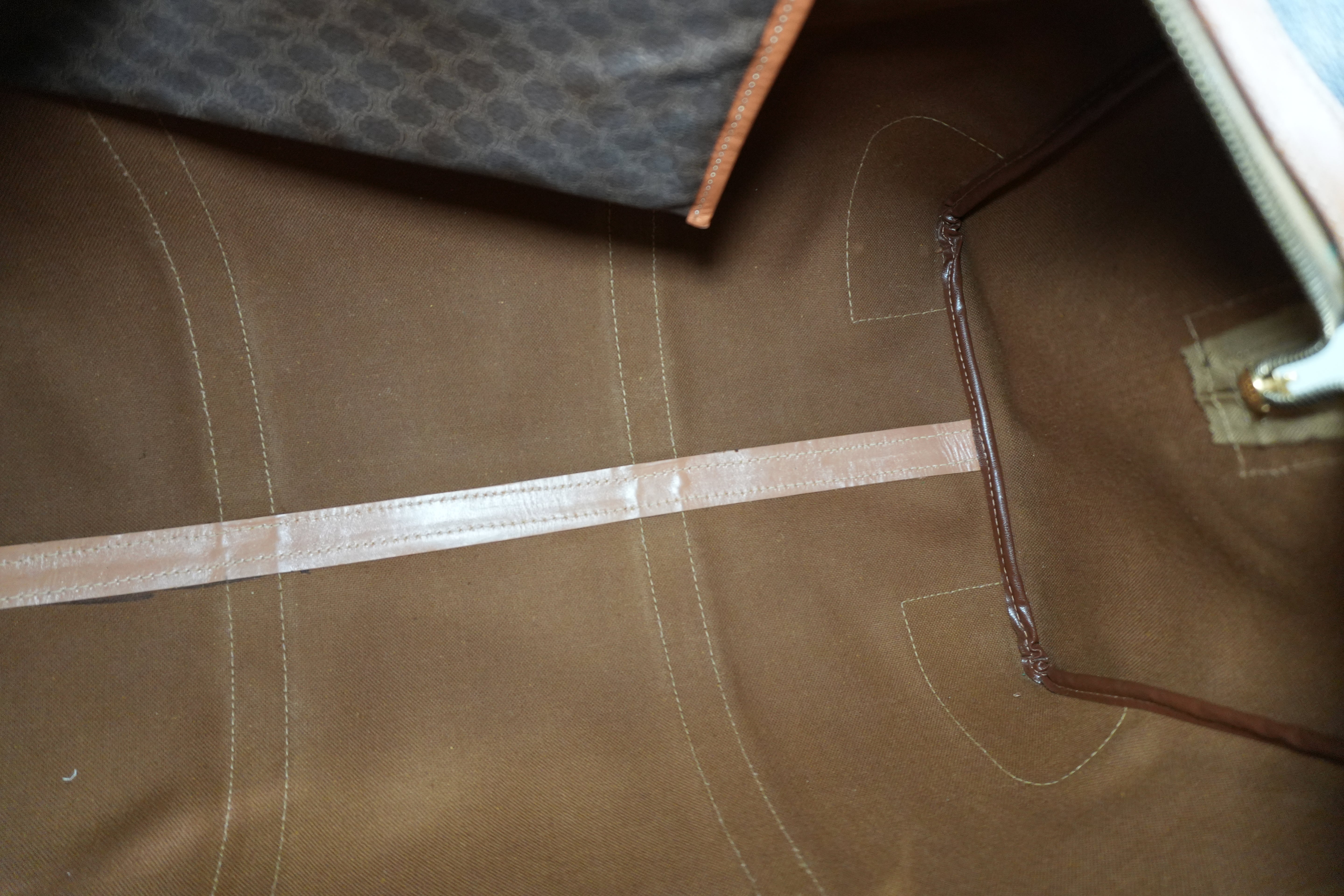 Pre-owned Celine Macadam Travel Duffle Bag Brown