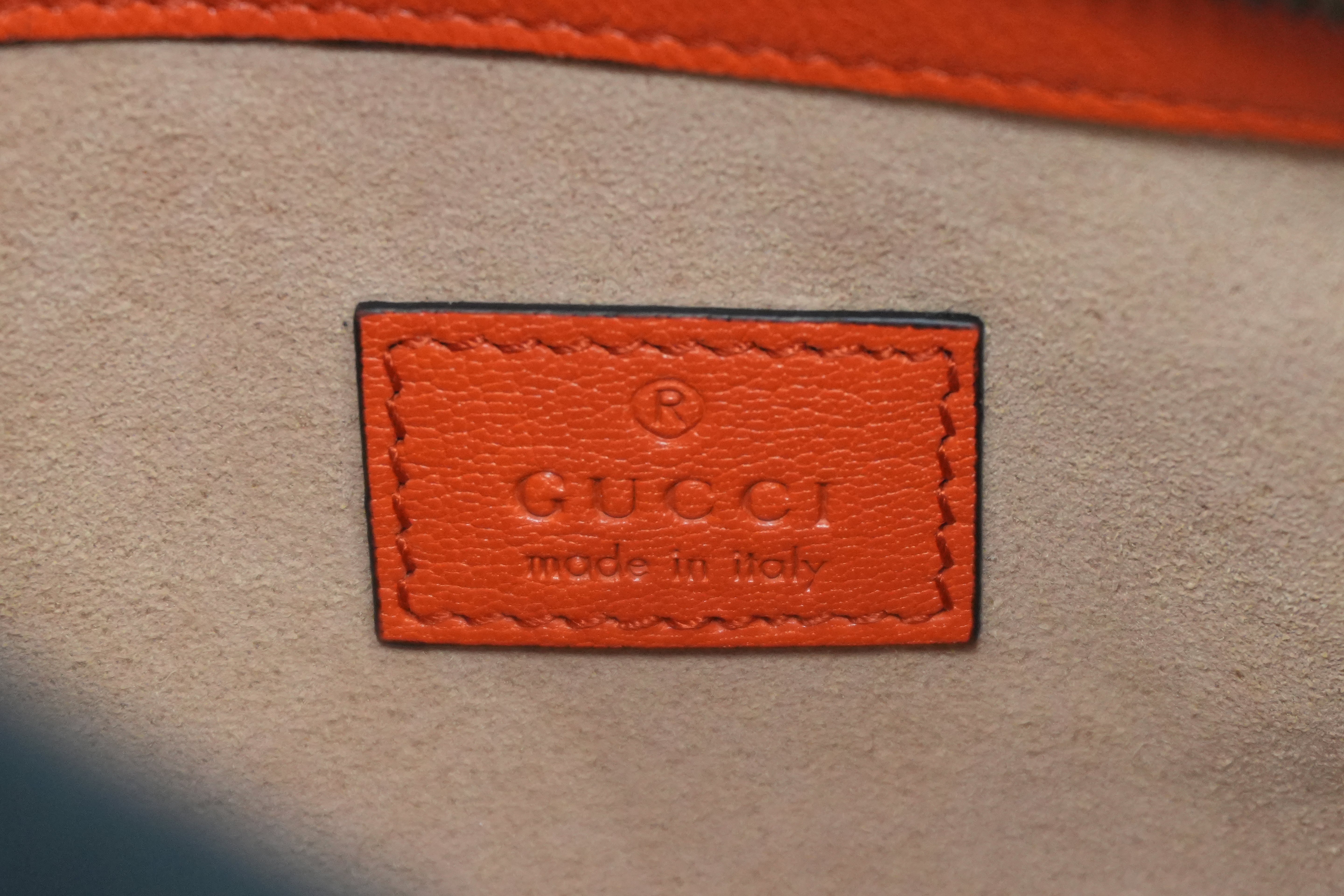 Gucci Aphrodite Leather Orange Handbag Used