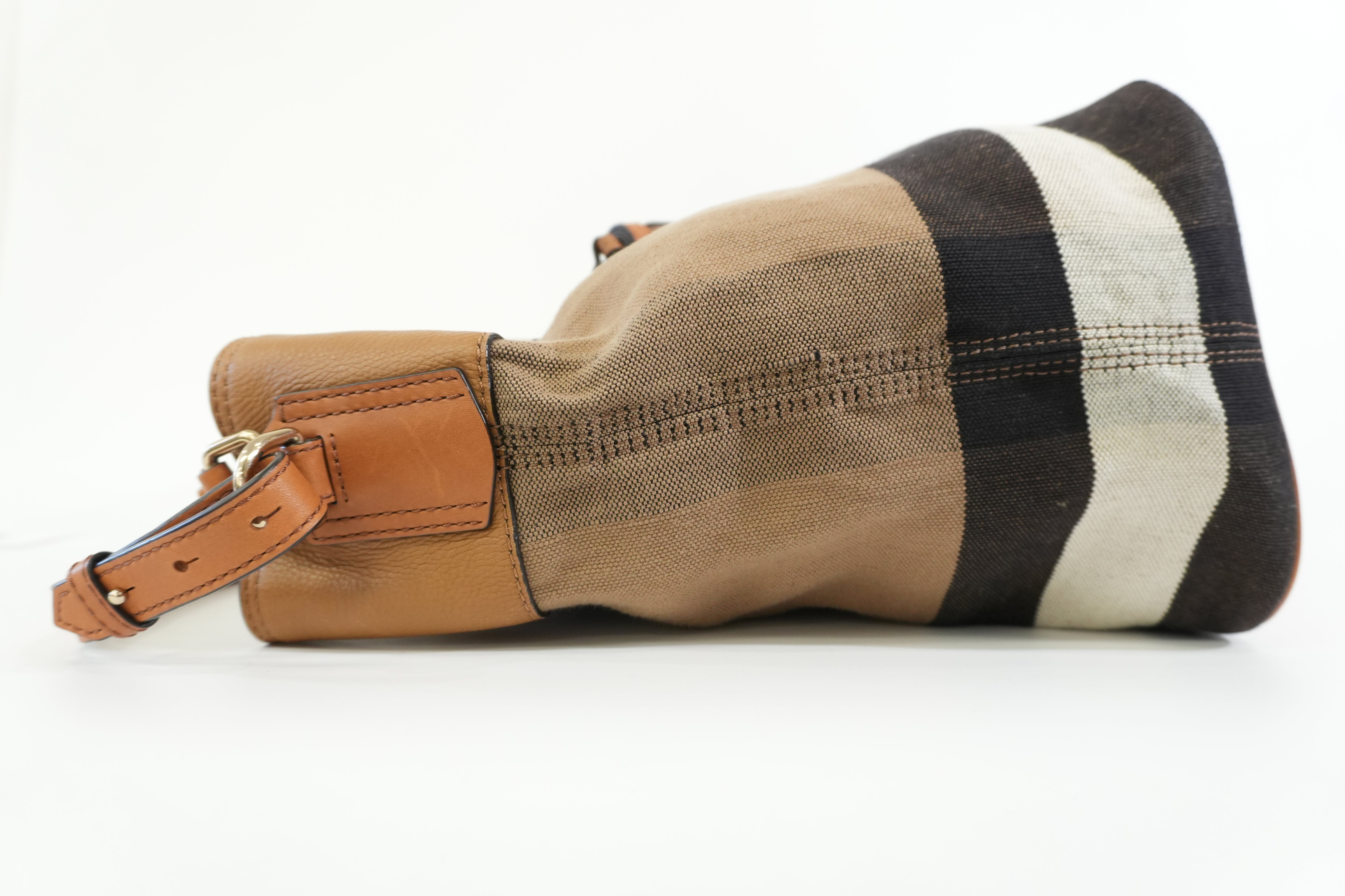 Pre-owned Burberry Two Way Ashby Bucket Shoulder Bag Brown