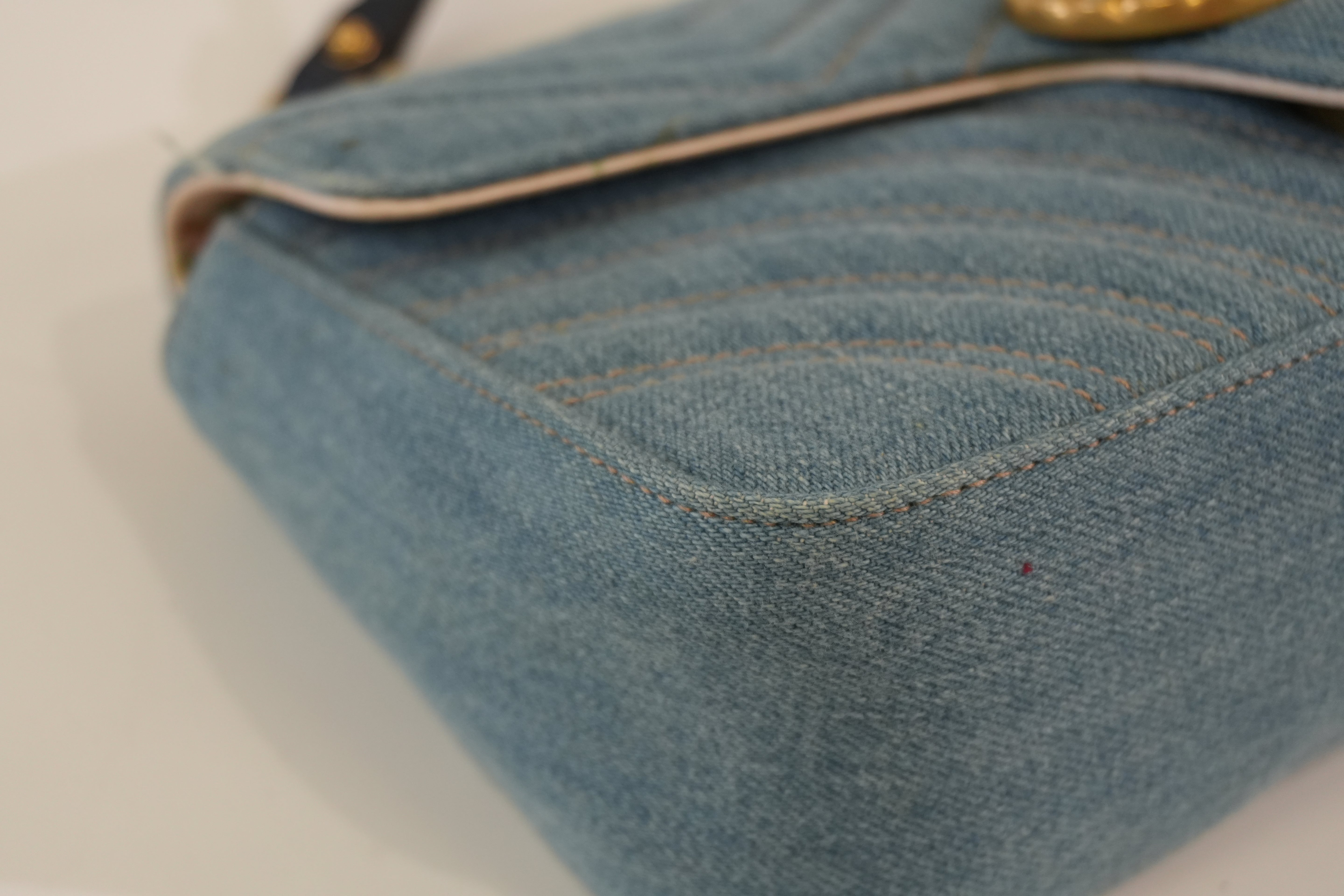 Pre-owned Gucci Marmont Shoulder Bag Denim