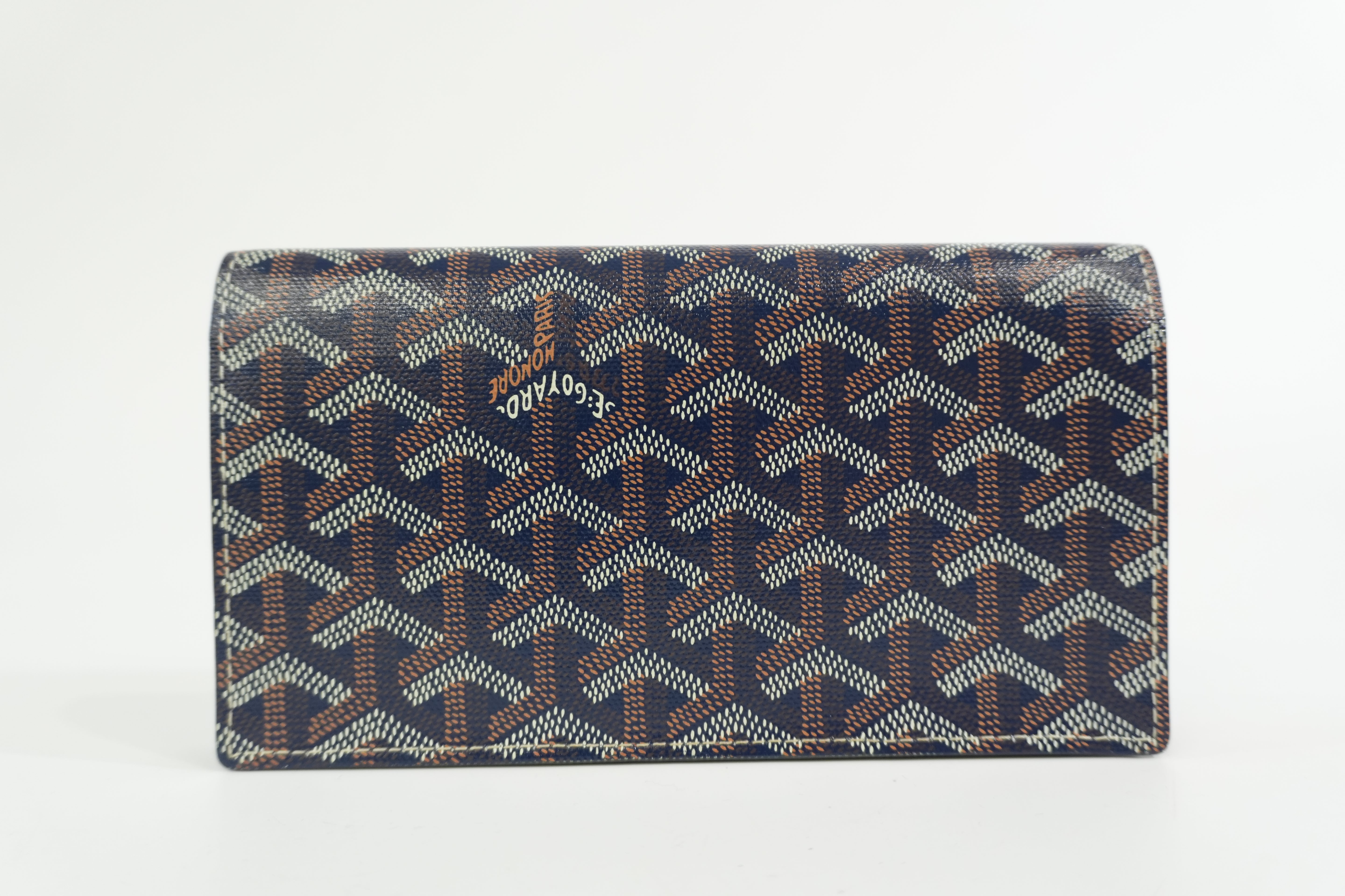 Pre-owned Goyard Long Wallet Navy Blue