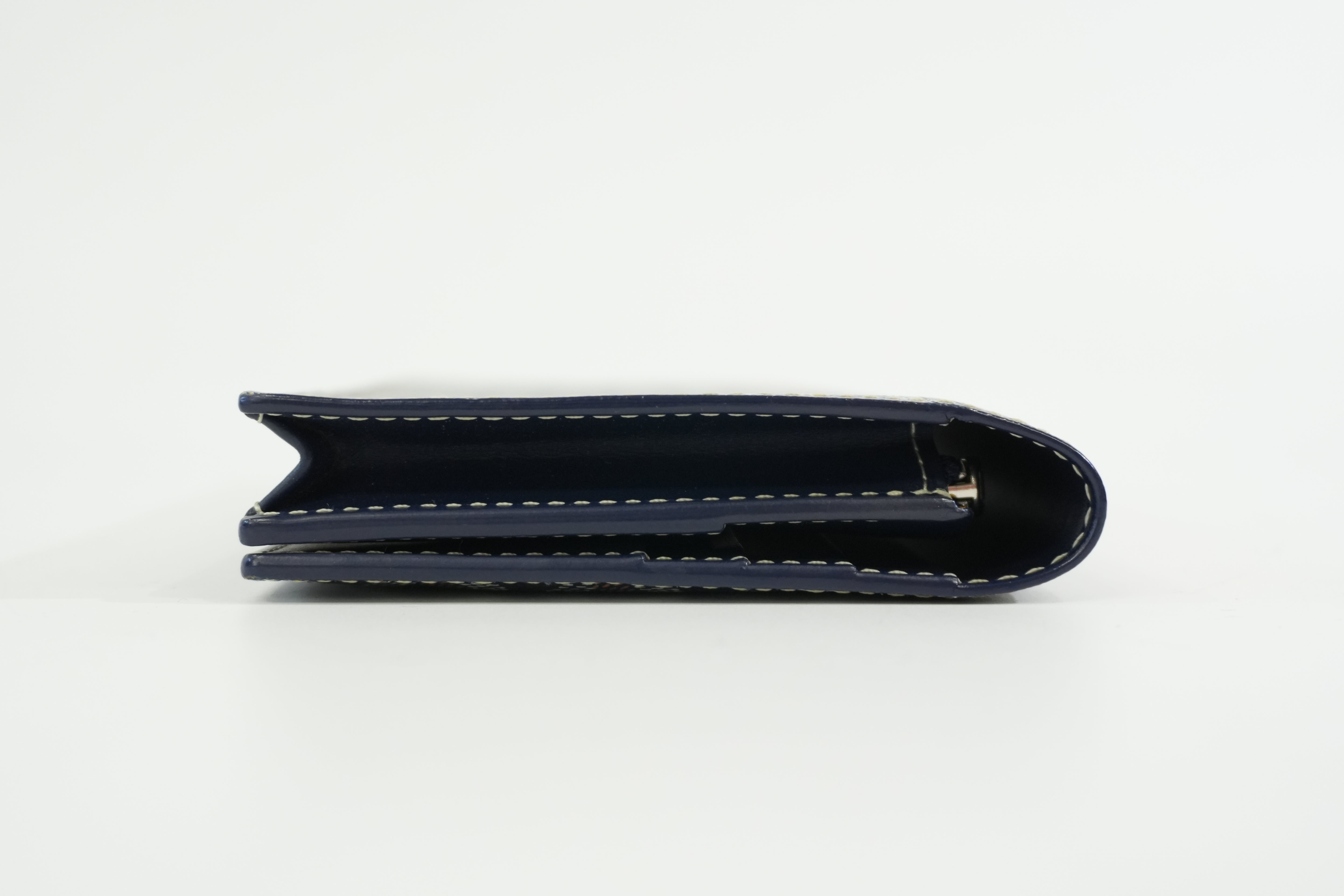 Pre-owned Goyard Long Wallet Navy Blue