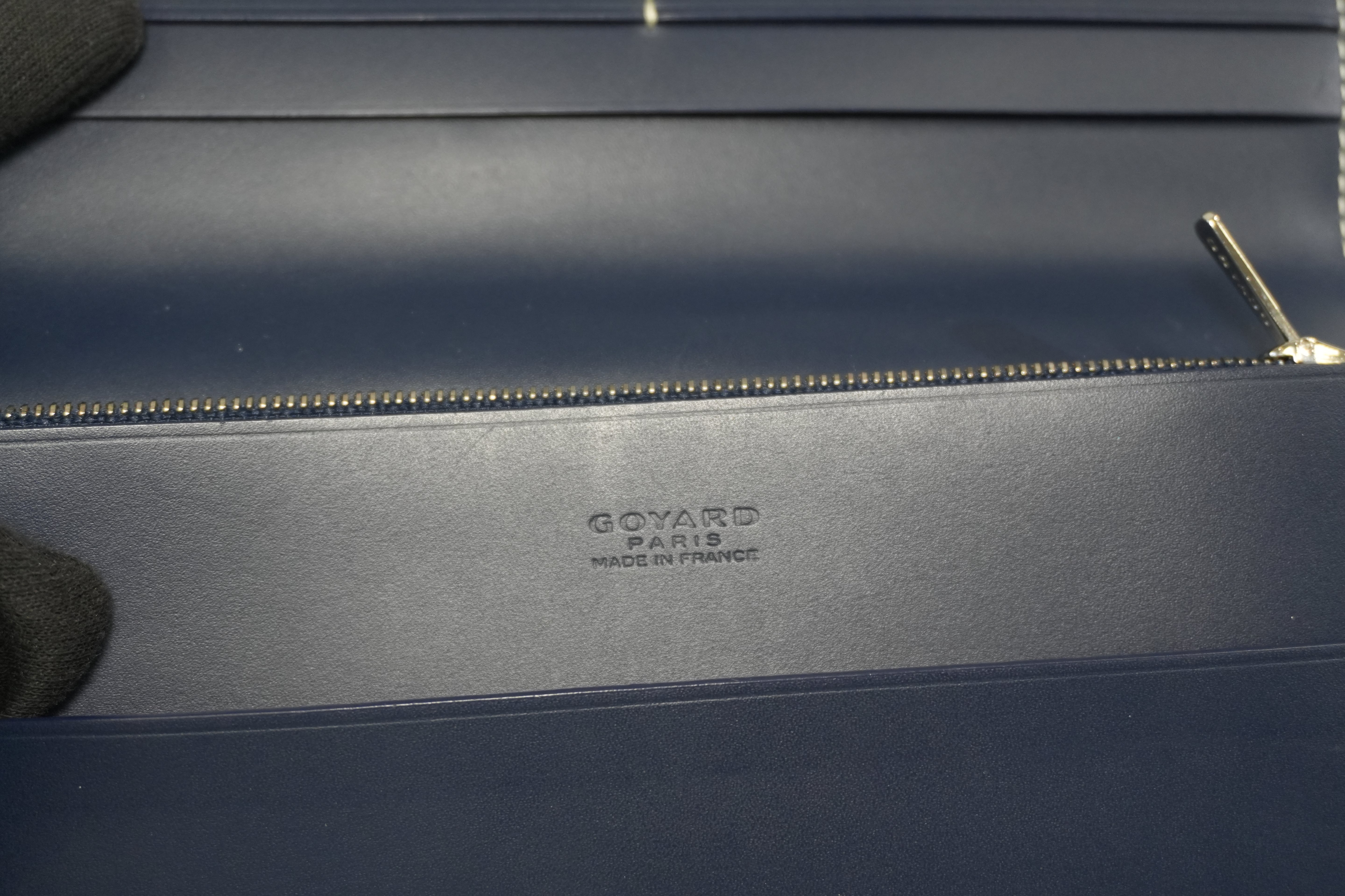 Pre-owned Goyard Long Wallet Navy Blue