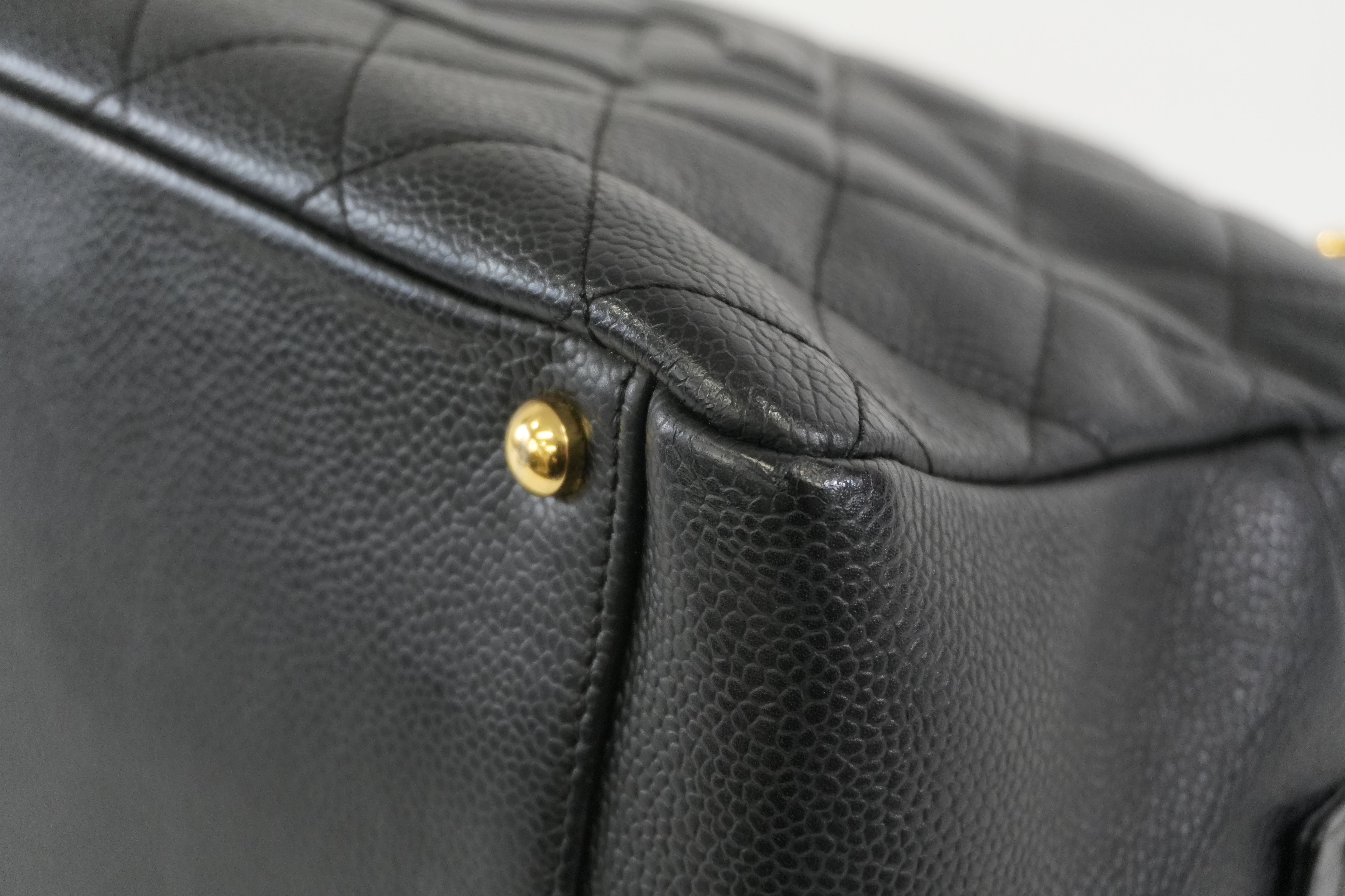 Pre-owned Chanel Caviar Skin PTT Chain Tote Bag Black