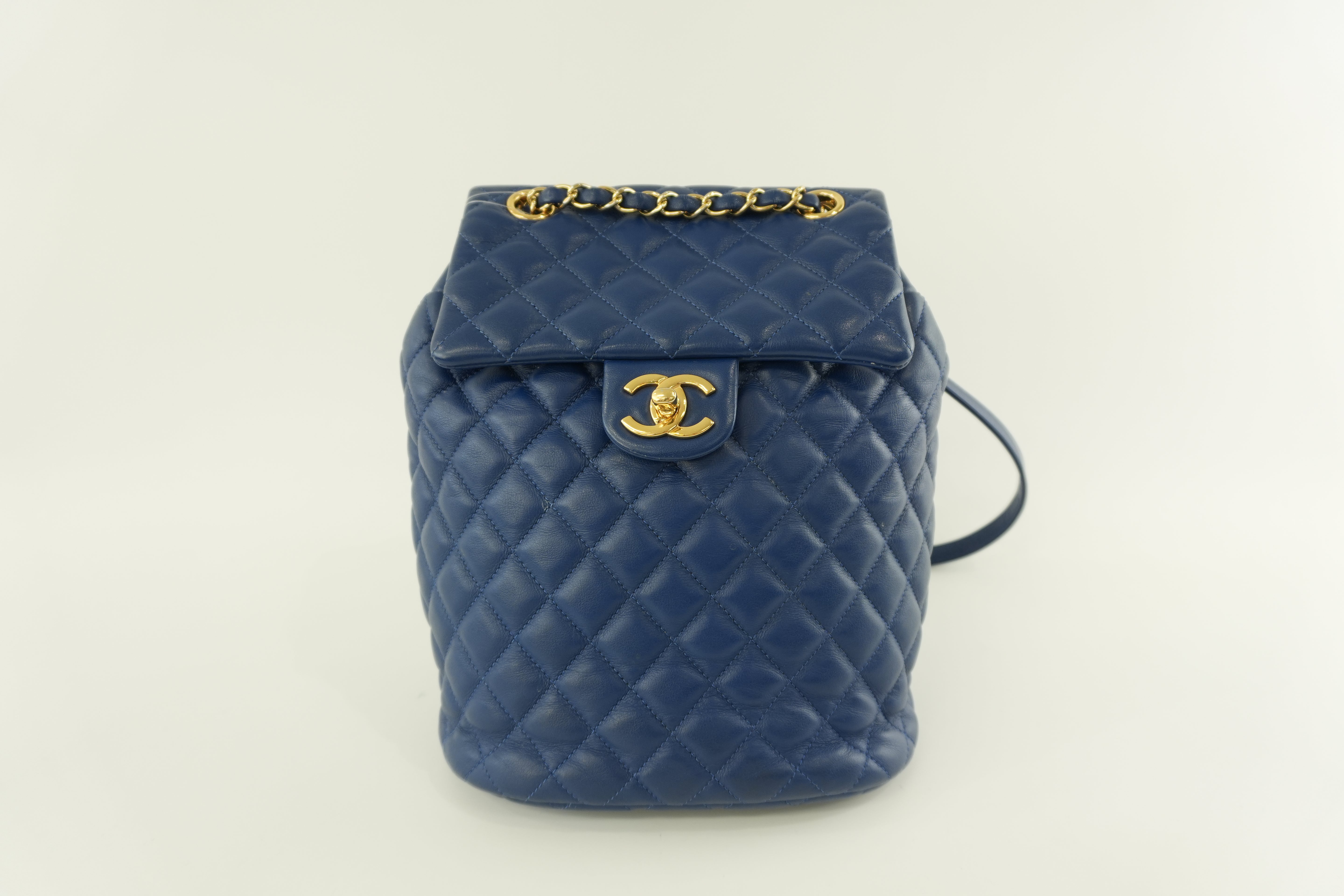 Chanel Lambskin Backpack Blue Used