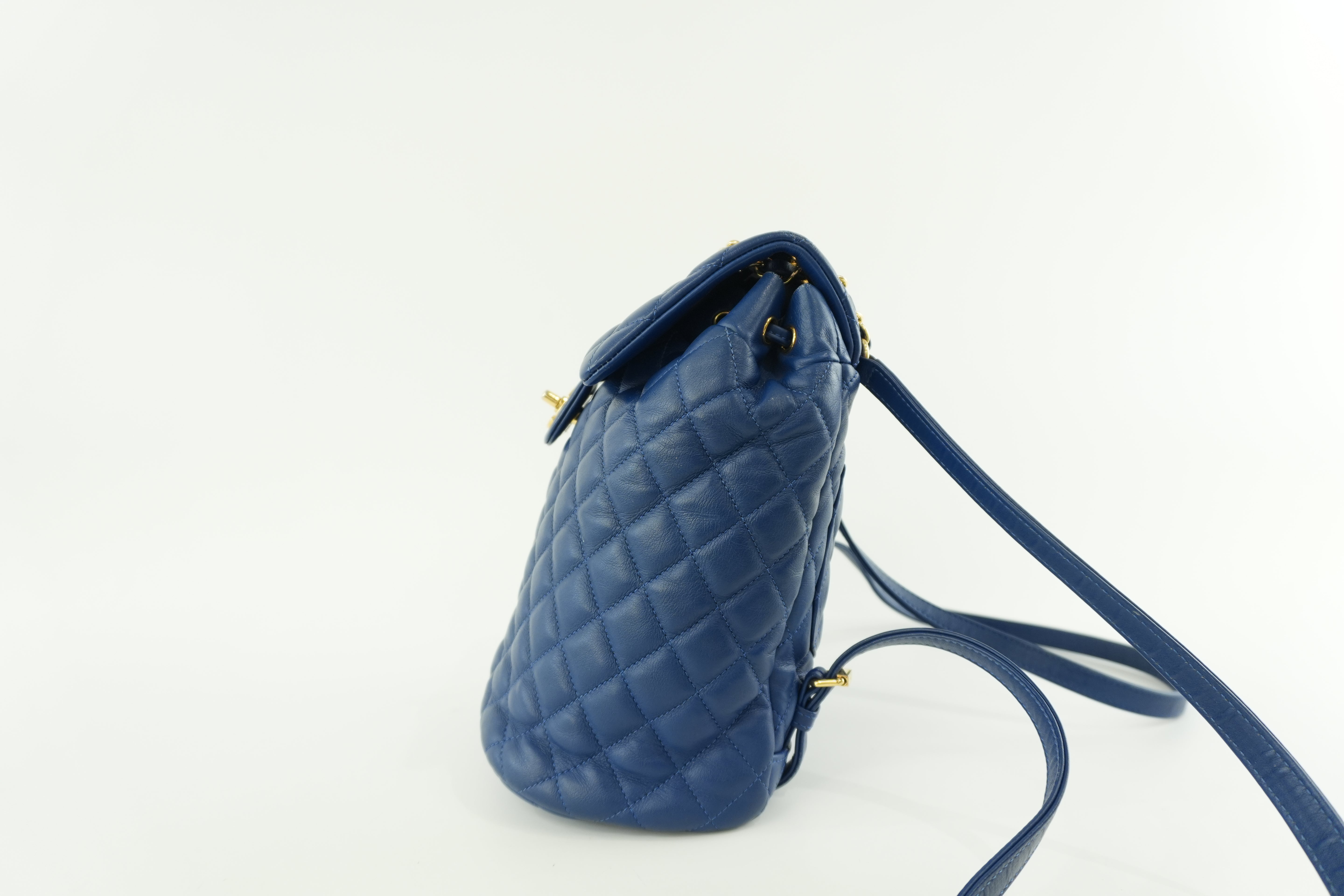 Chanel Lambskin Backpack Blue Used