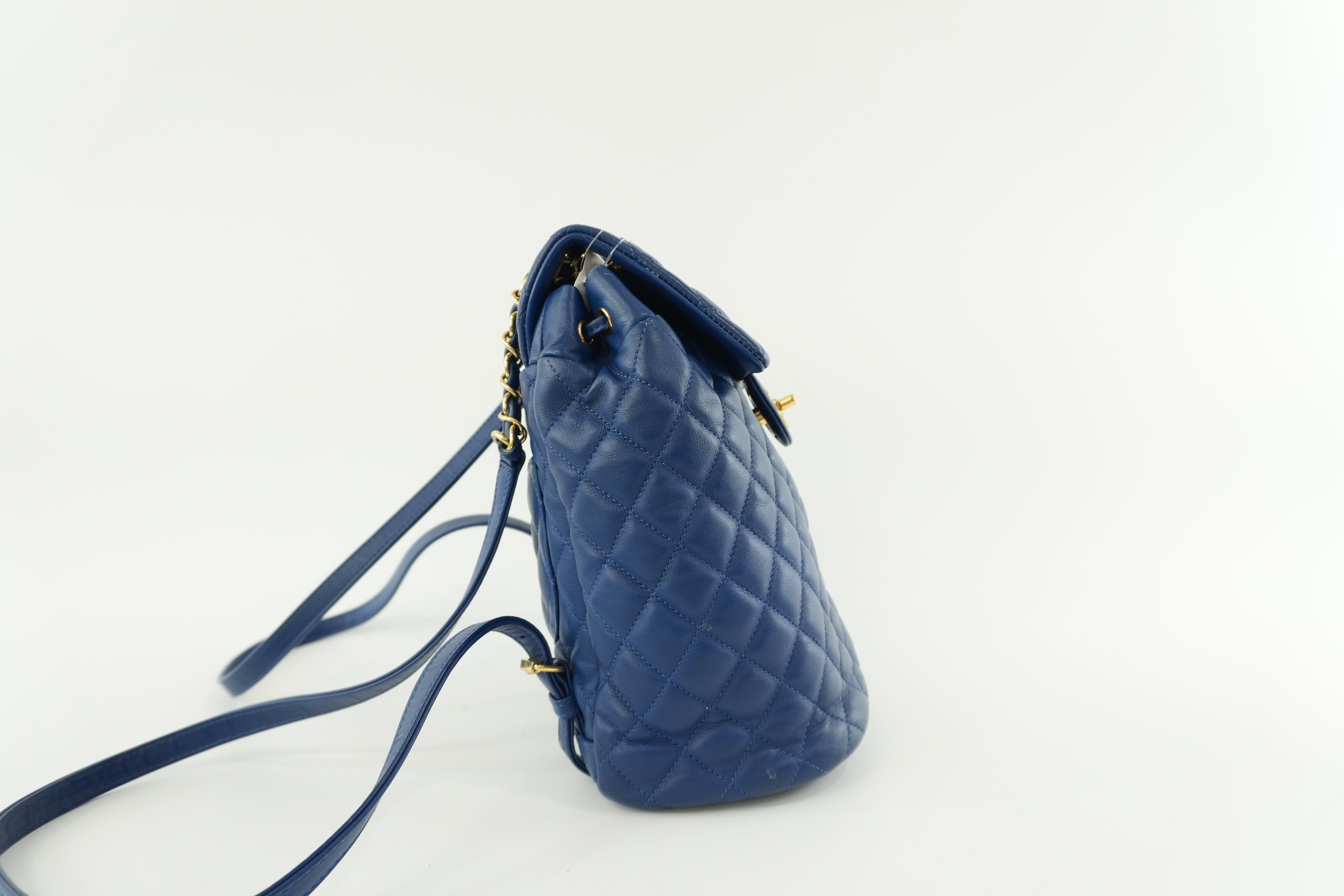 Chanel Lambskin Backpack Blue Used