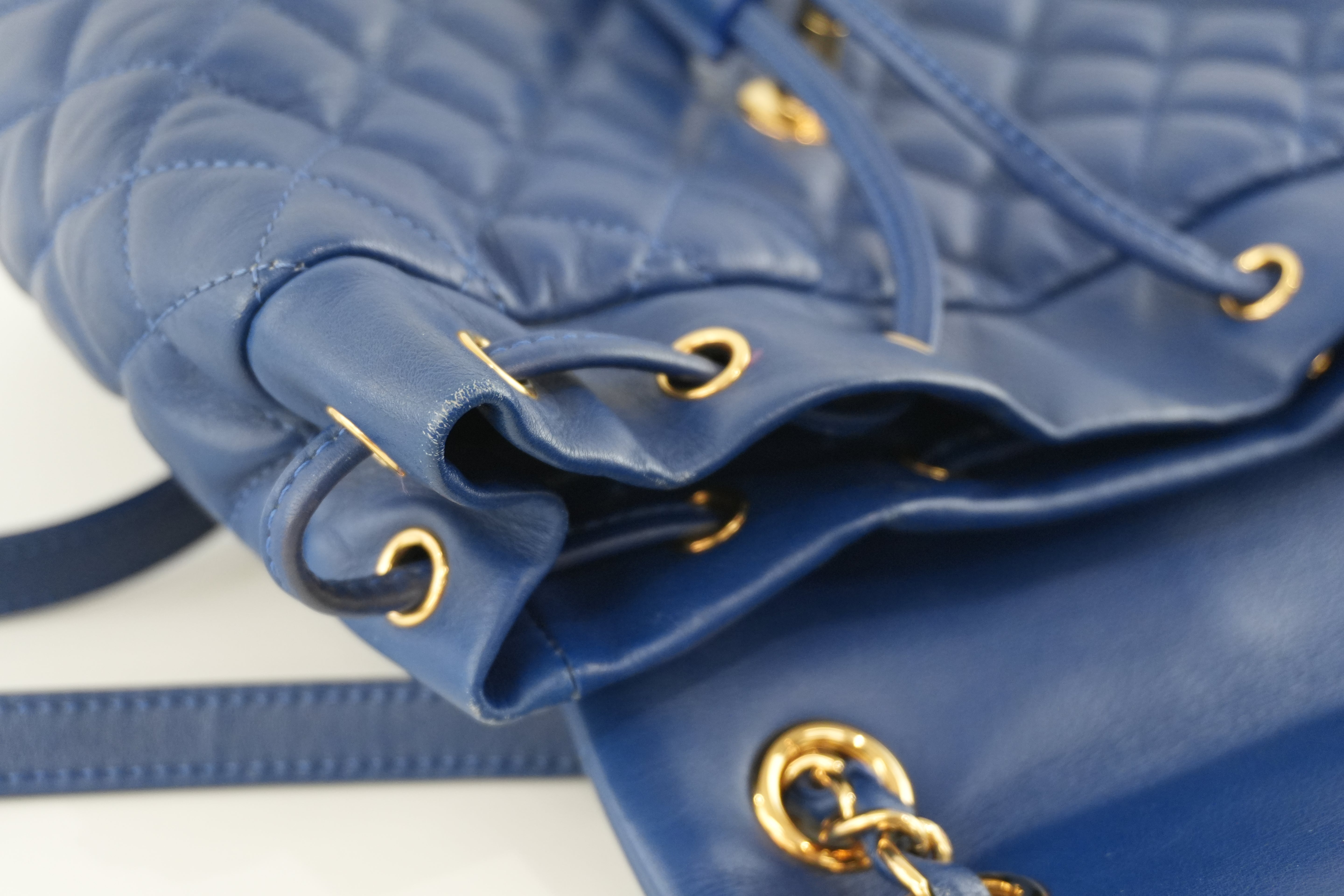 Chanel Lambskin Backpack Blue Used