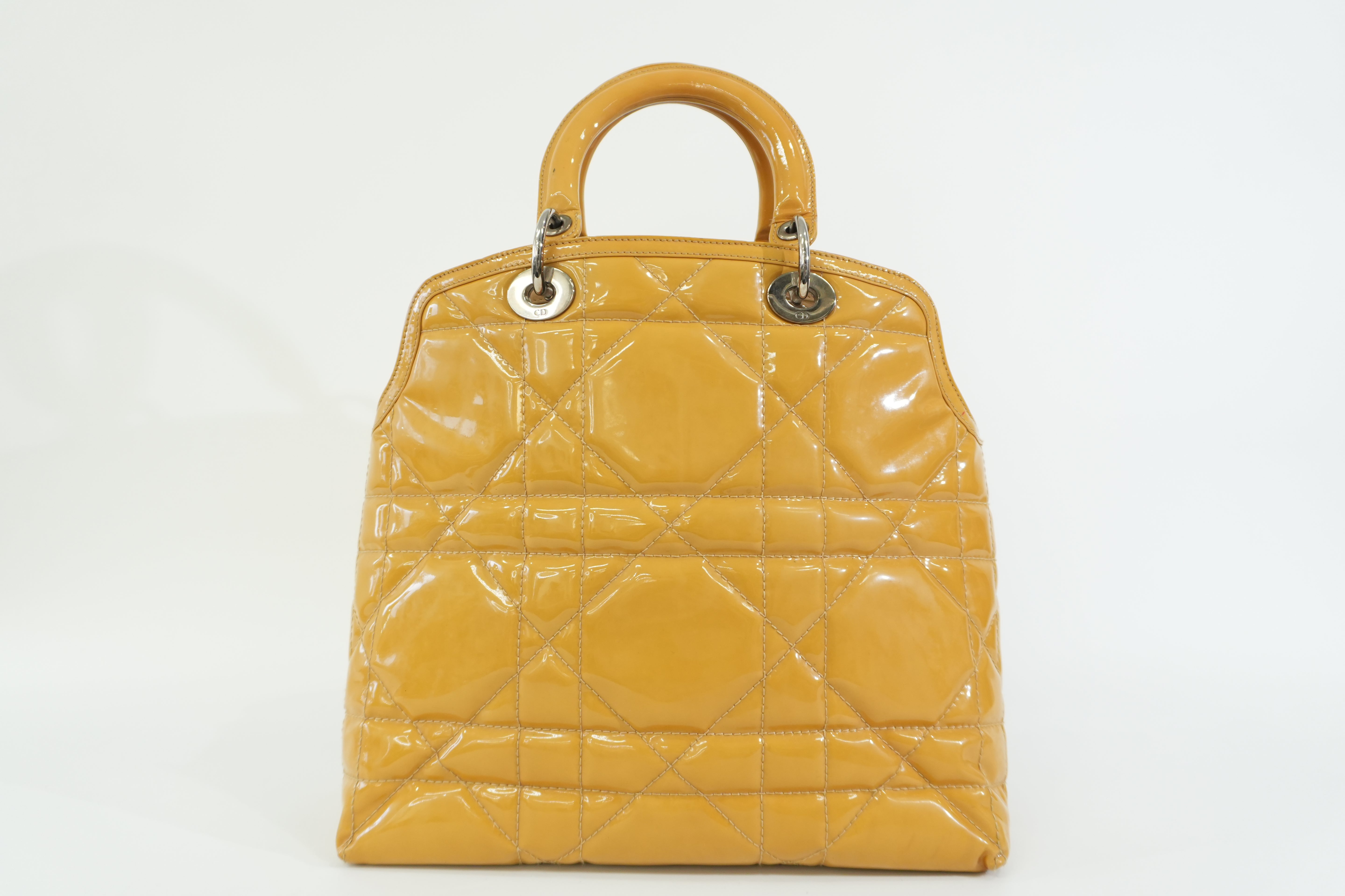 Pre-owned Dior Lady Dior Handbag Yellow