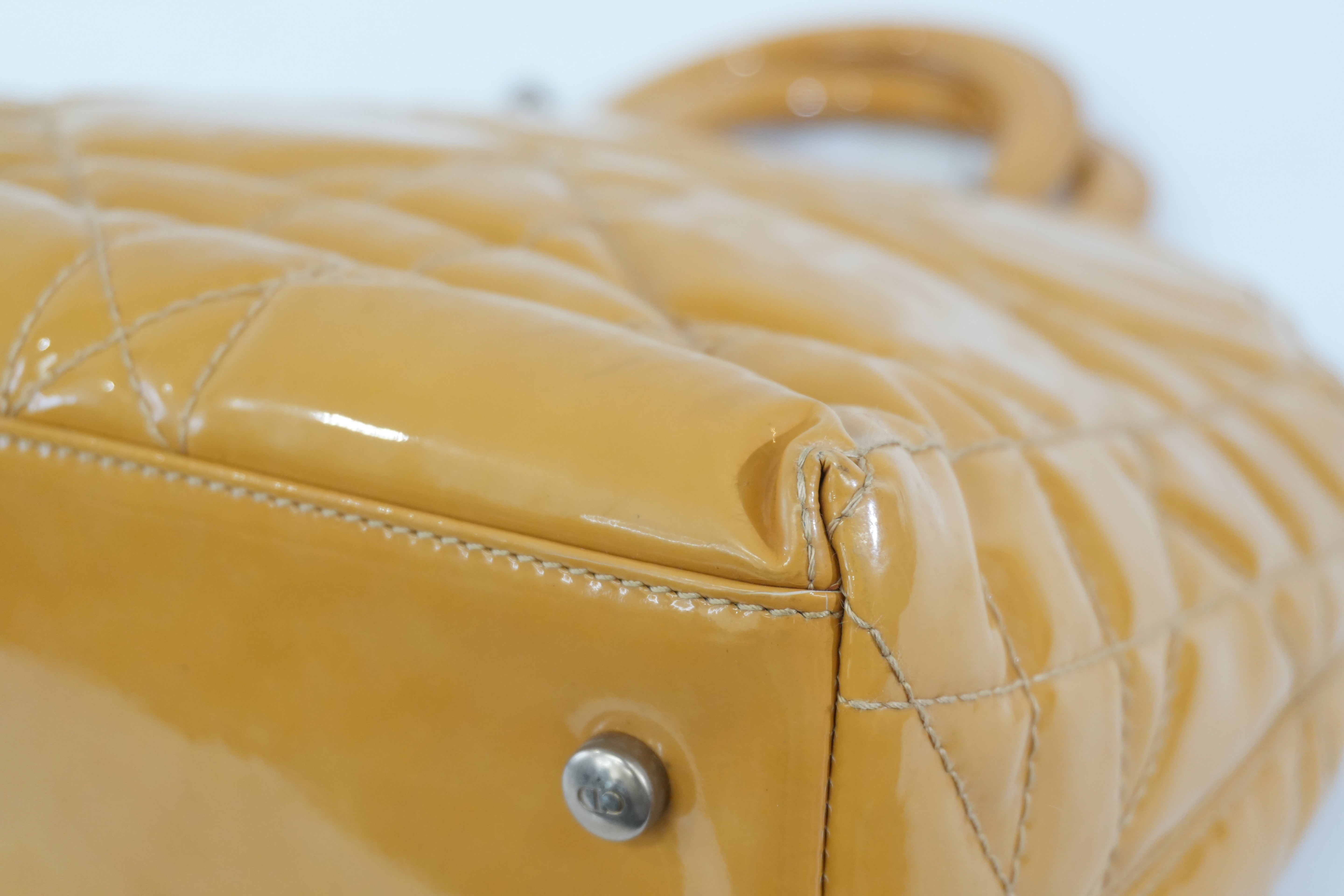 Pre-owned Dior Lady Dior Handbag Yellow