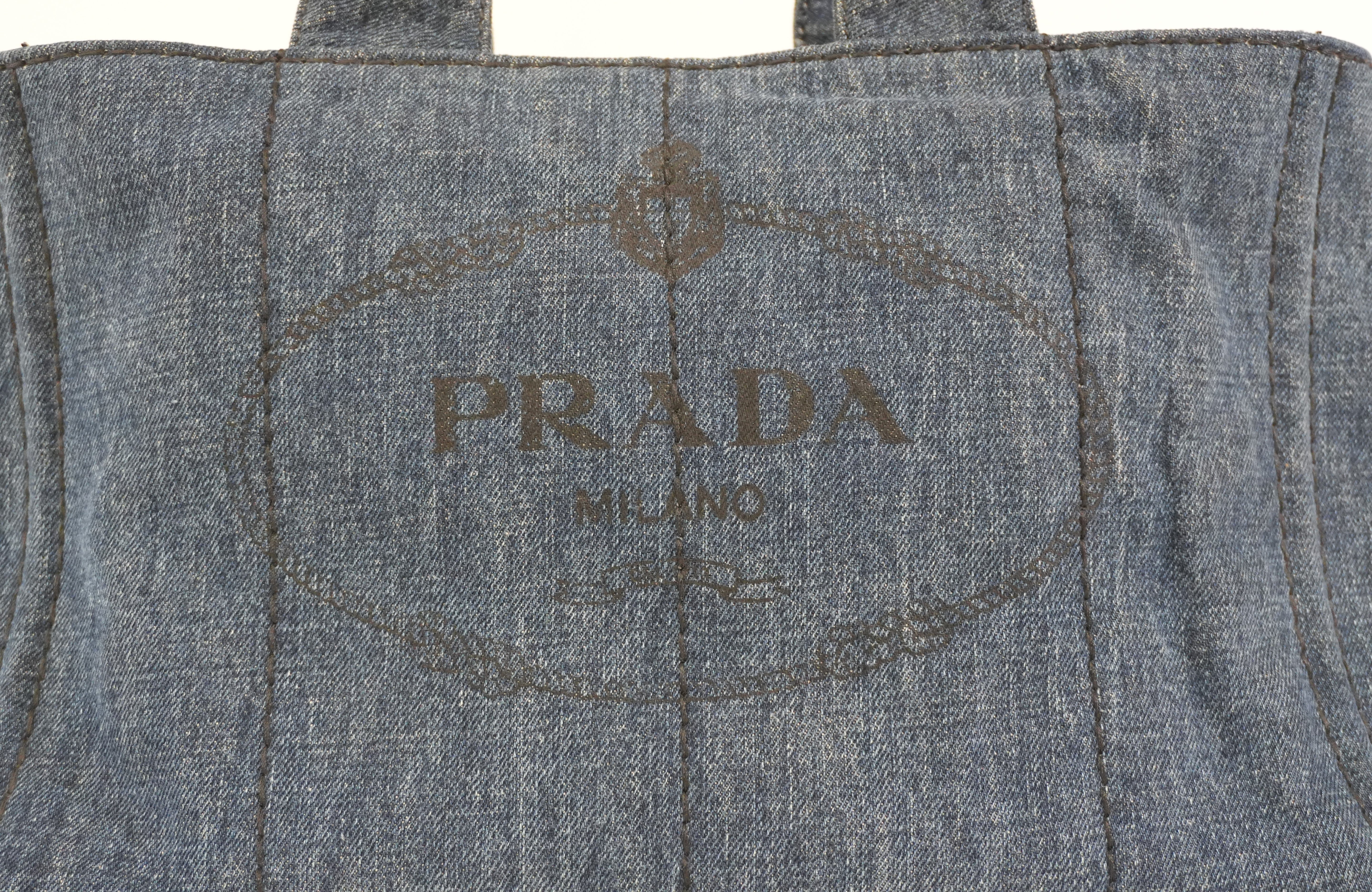 Pre-owned Prada Canapa Handbag Denim