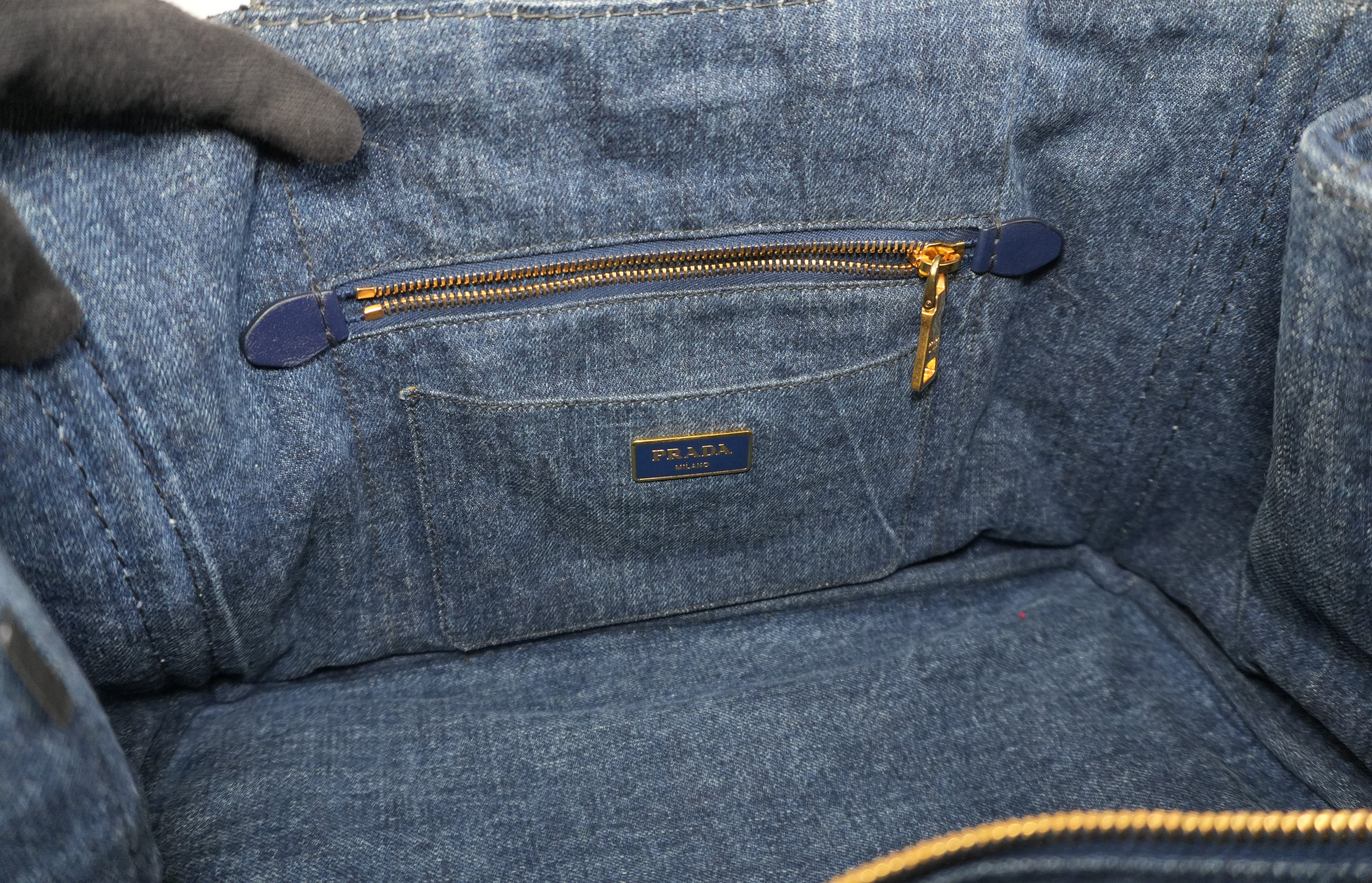 Pre-owned Prada Canapa Handbag Denim