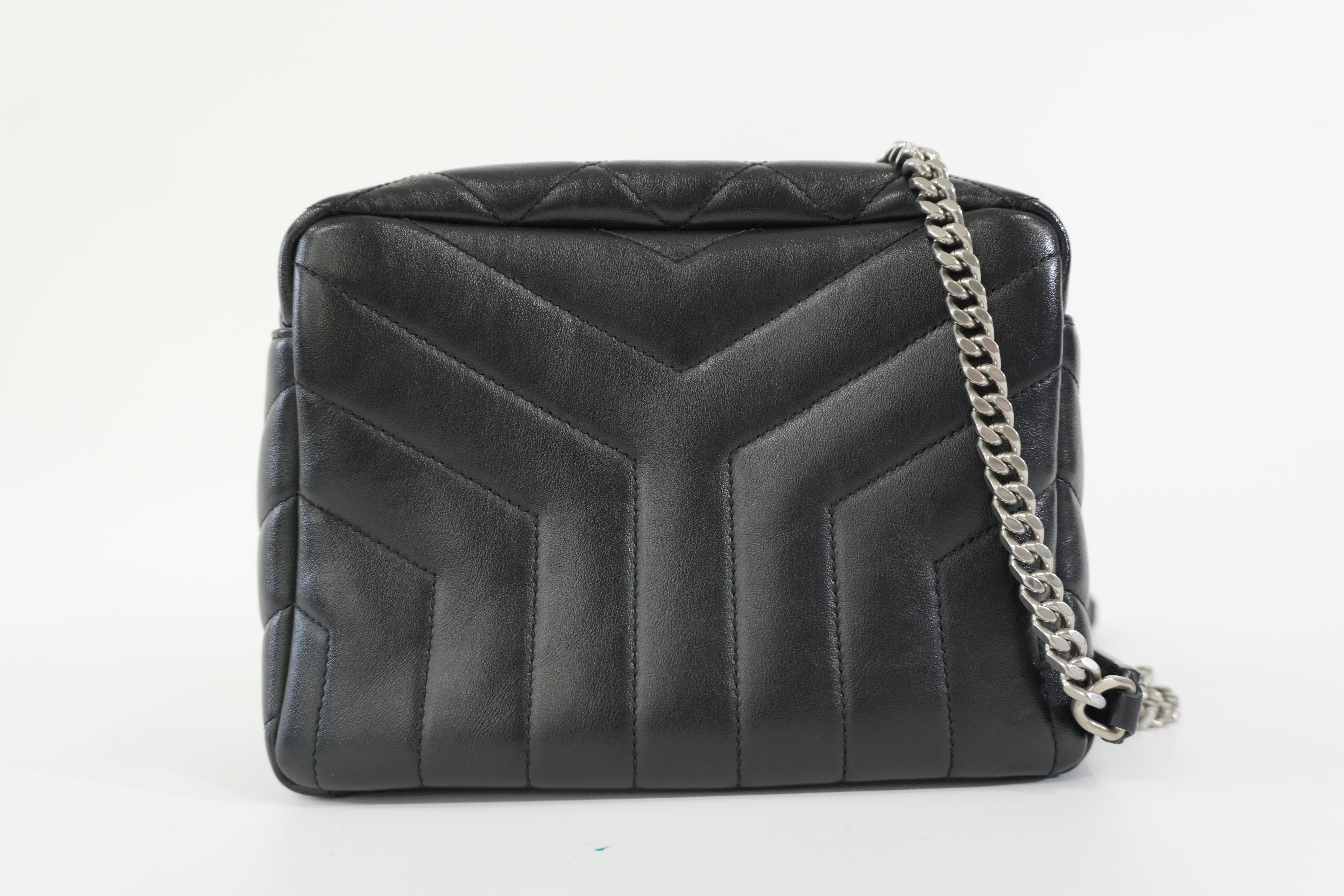 Pre-owned Saint Laurent Loulou Bowling Chain Shoulder Bag Black