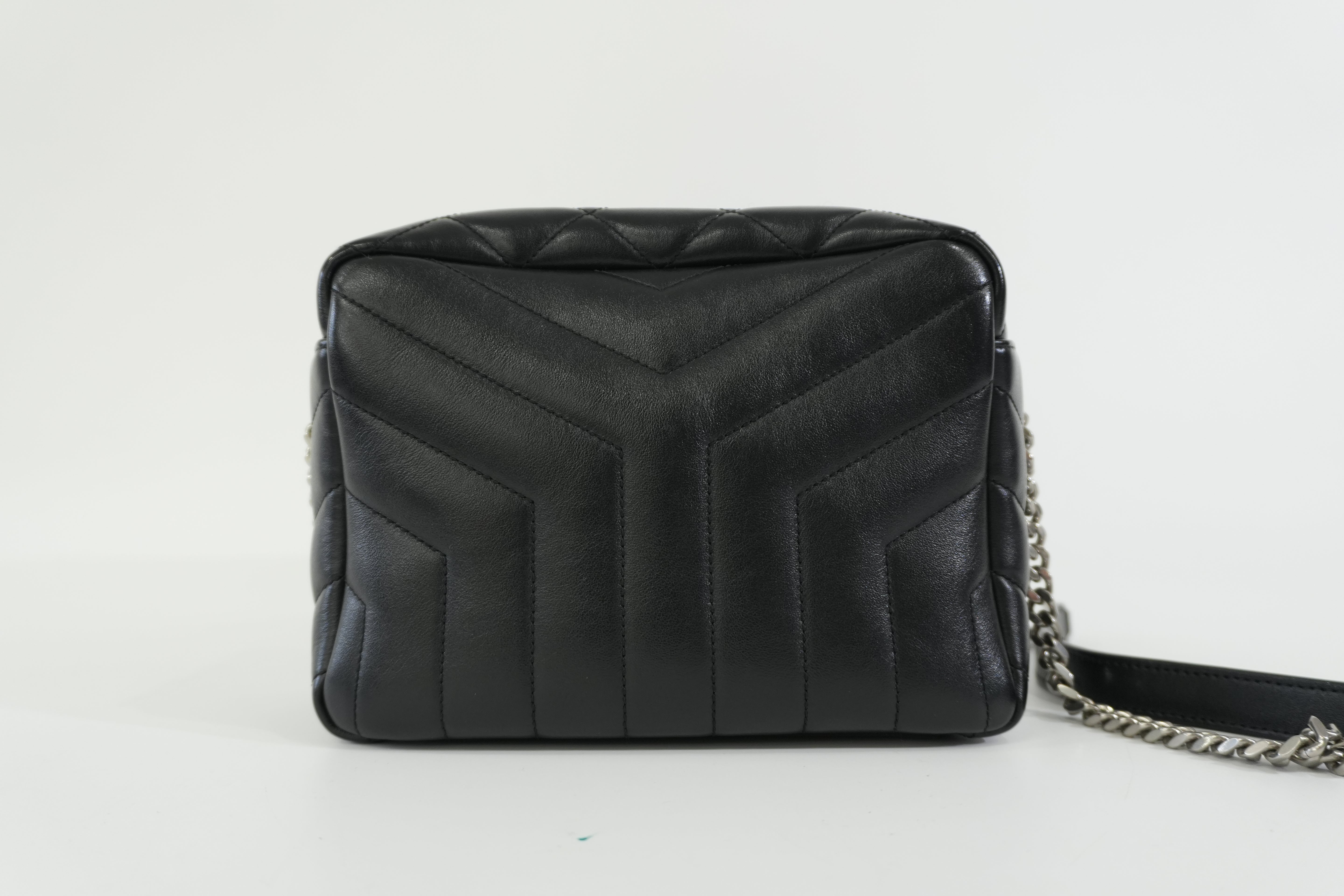 Pre-owned Saint Laurent Loulou Bowling Chain Shoulder Bag Black