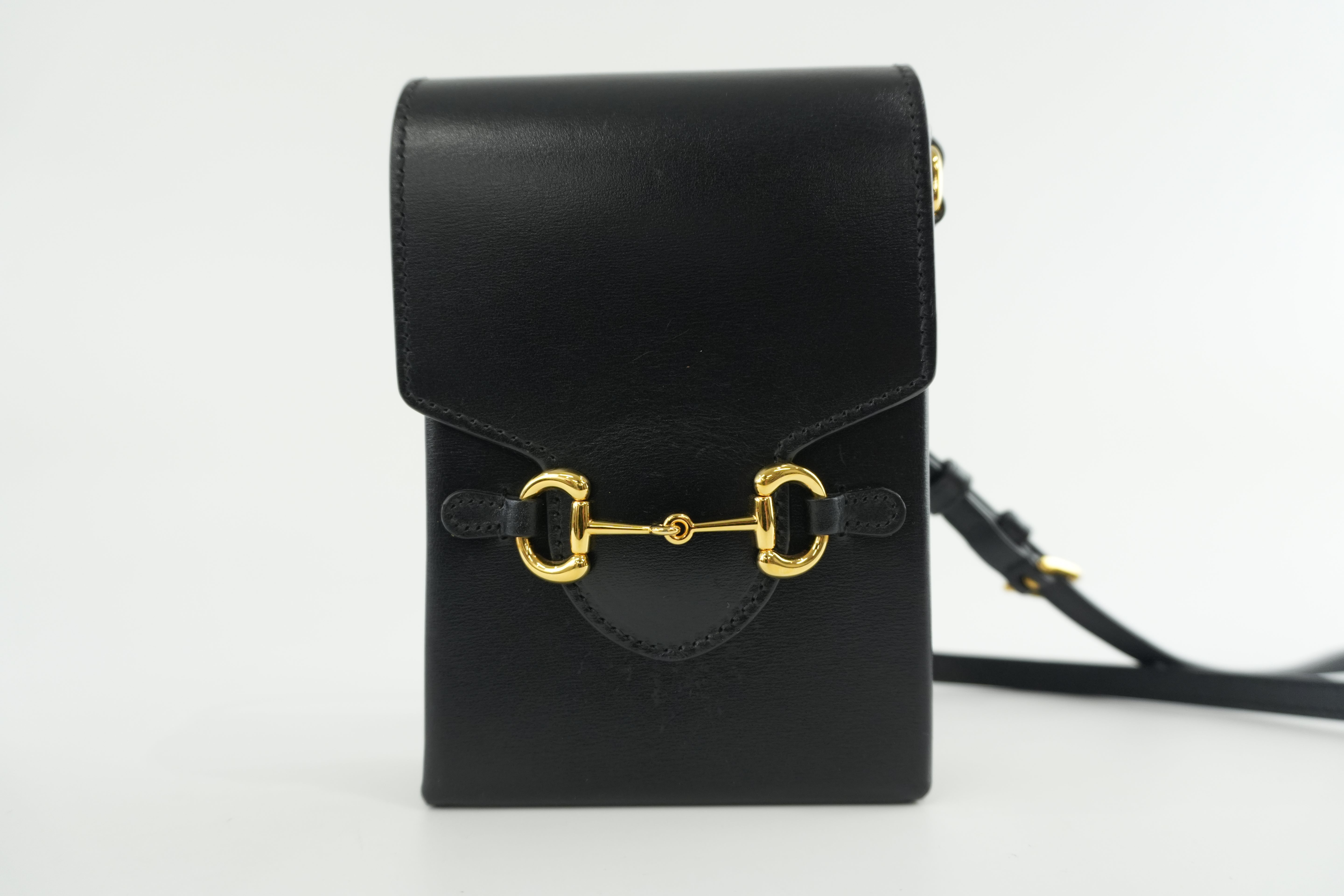 Gucci Horsebit Shoulder Bag Black Used