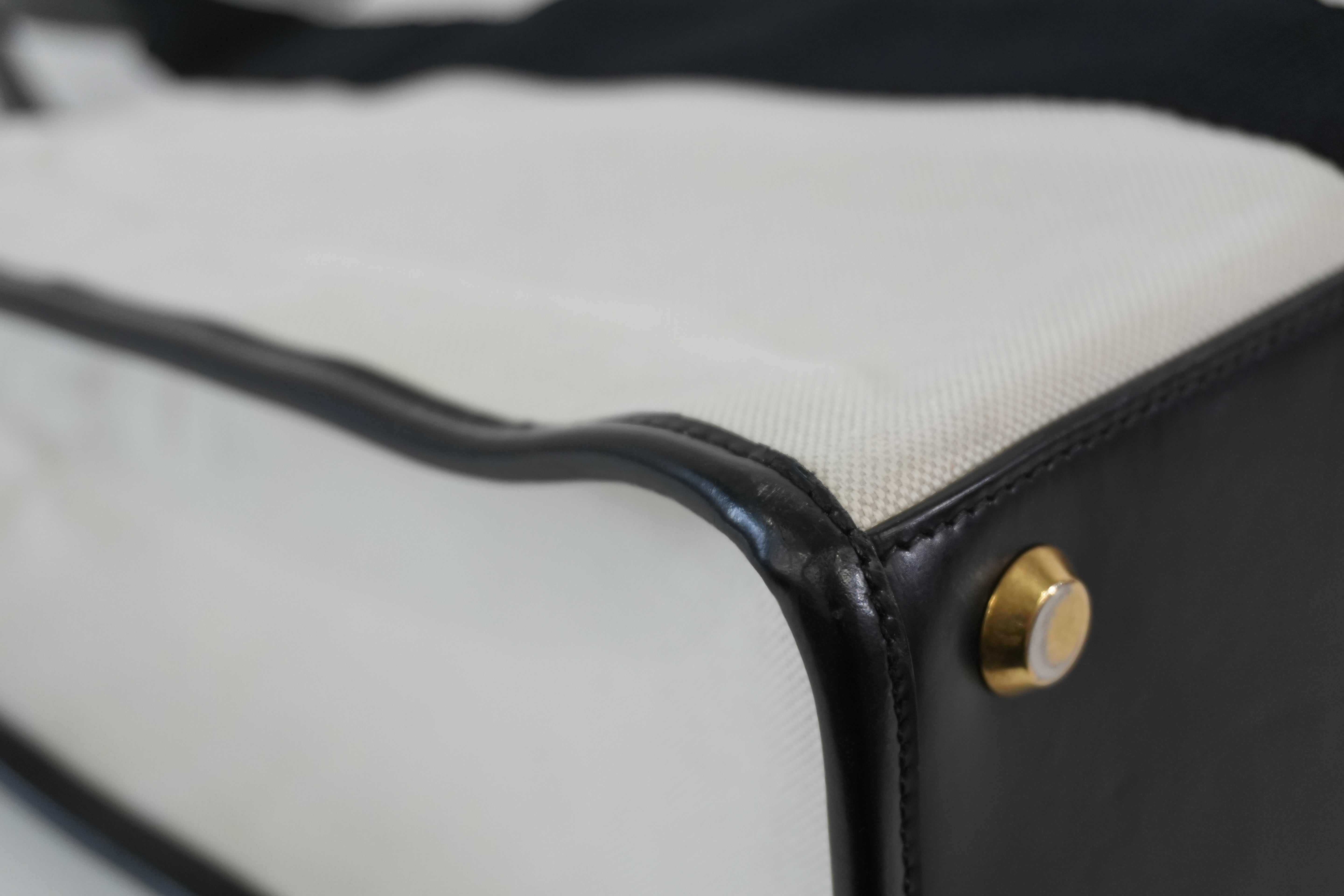 Pre-owned Balenciaga Neo Navy Handbag Black and White