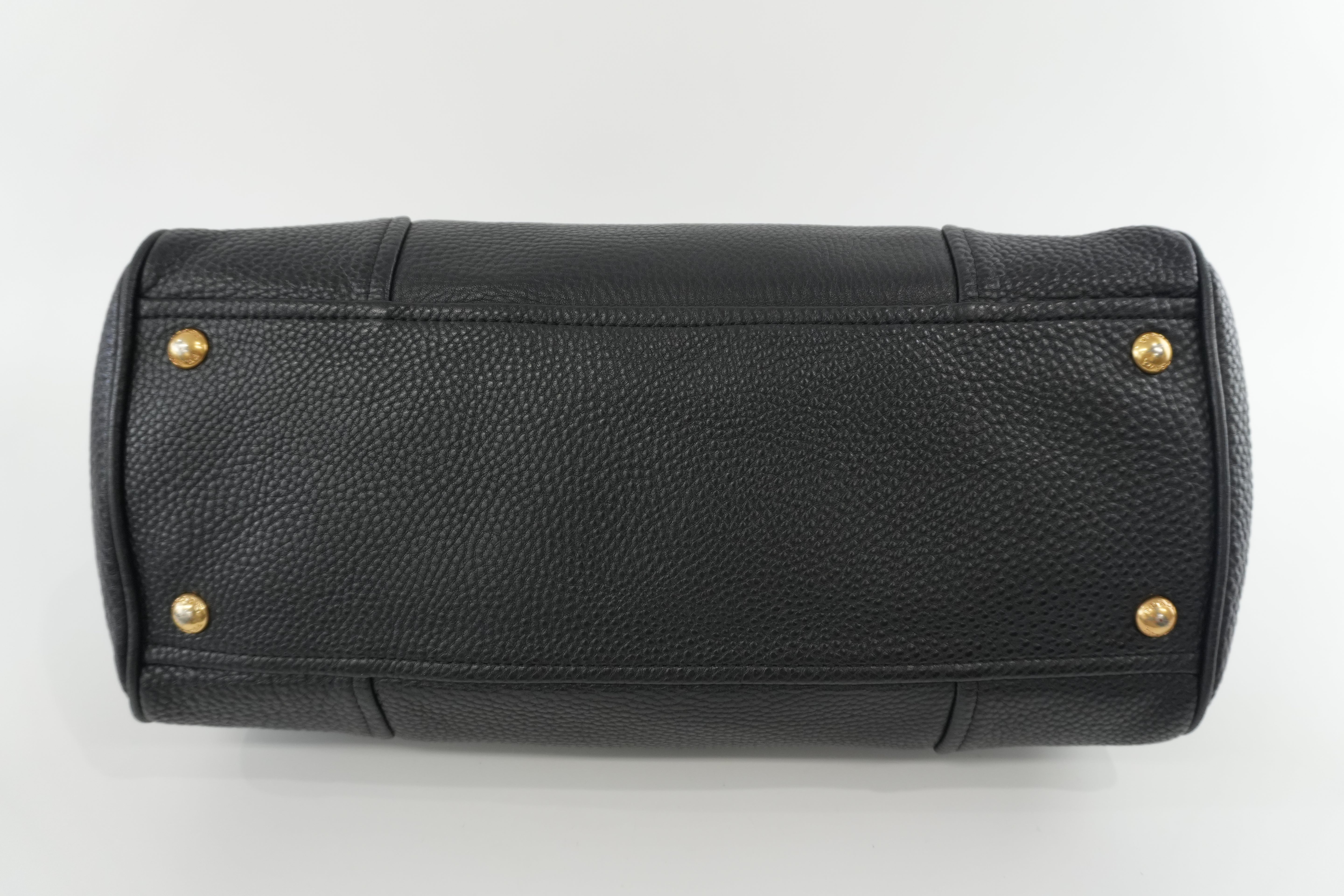 Pre-owned Prada Leather Two Way Shoulder Tote Bag Black