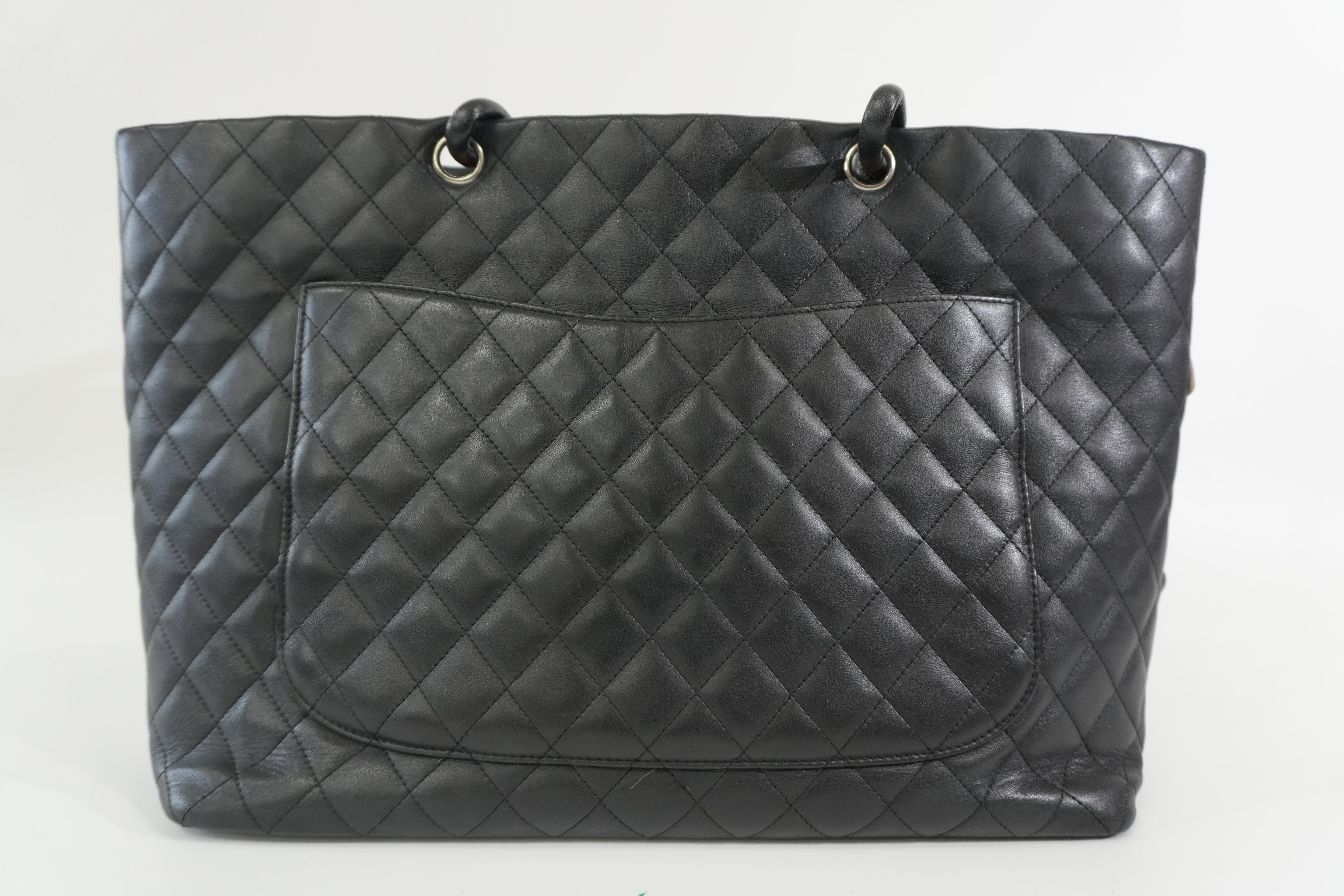 Pre-owned Chanel Cambon Tote Bag Black and Gray