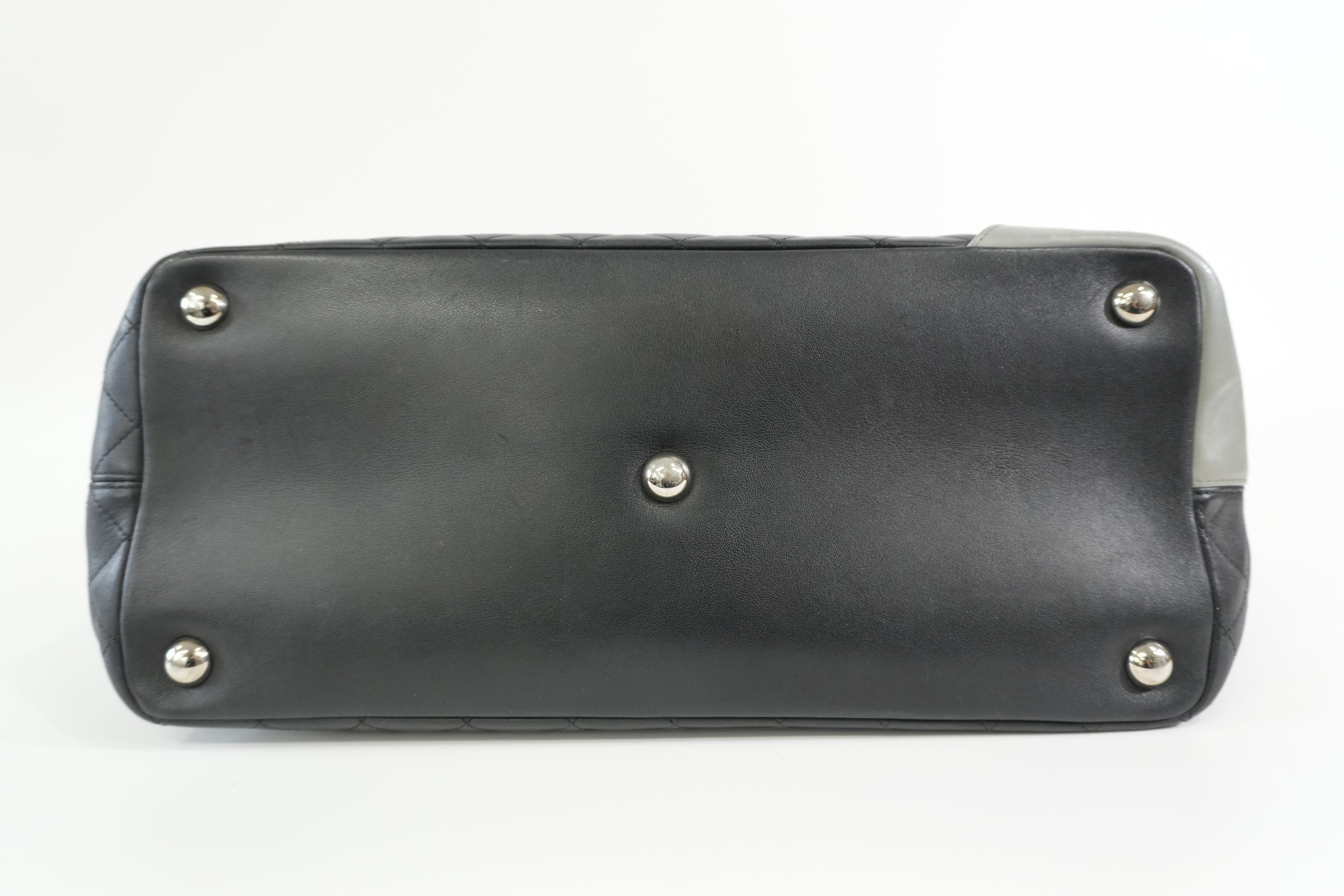 Pre-owned Chanel Cambon Tote Bag Black and Gray