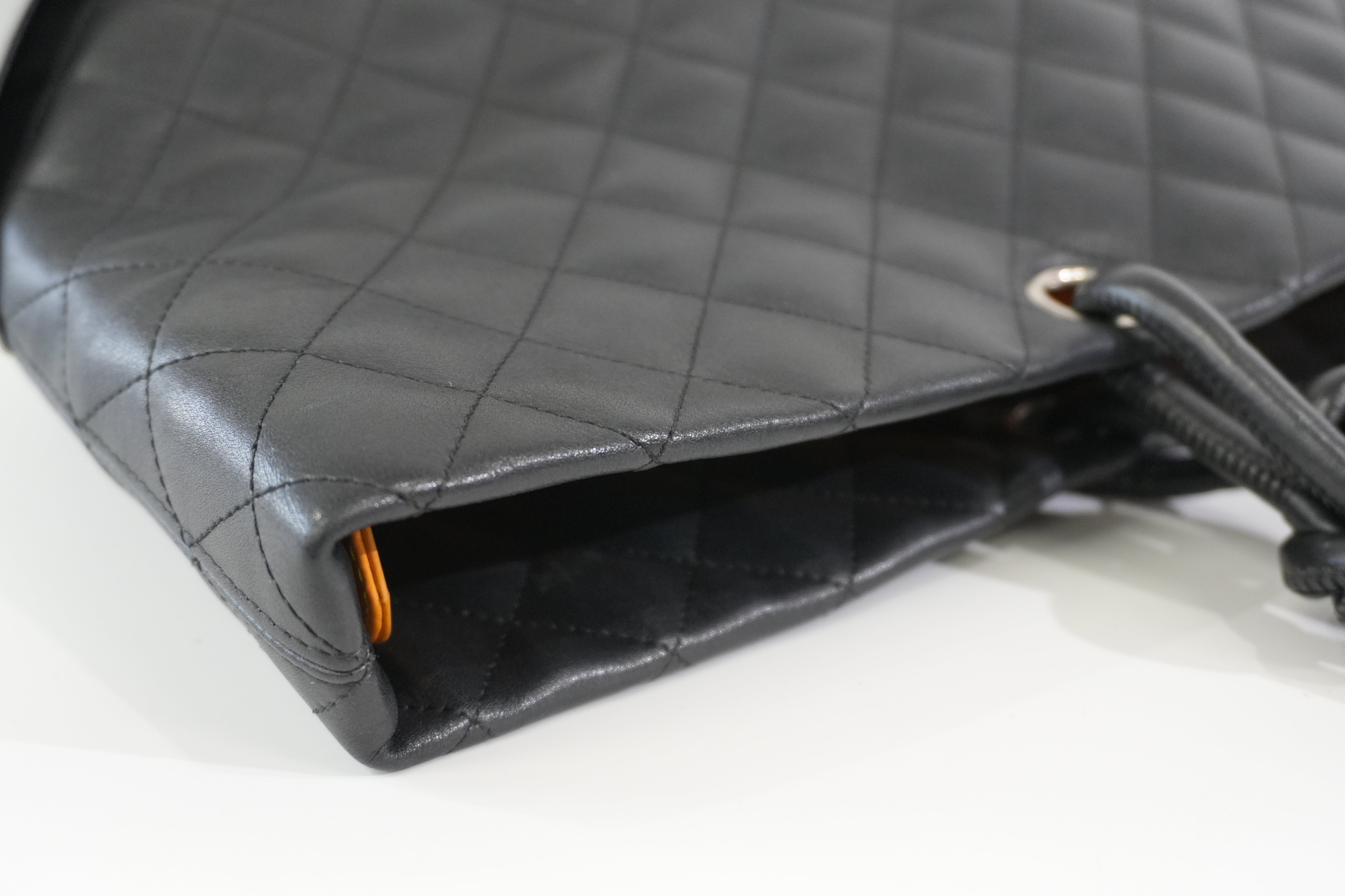 Pre-owned Chanel Cambon Tote Bag Black and Gray