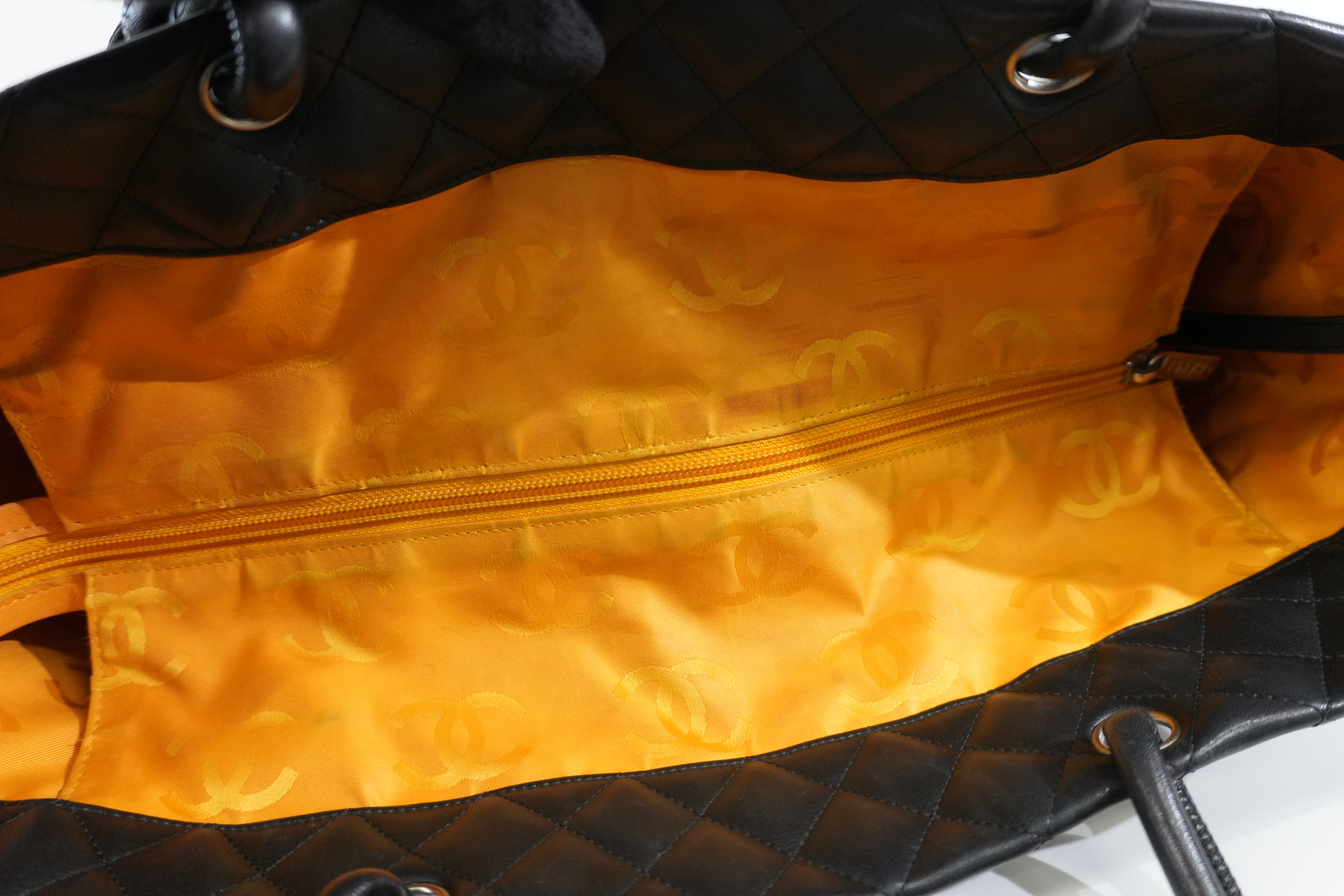 Pre-owned Chanel Cambon Tote Bag Black and Gray