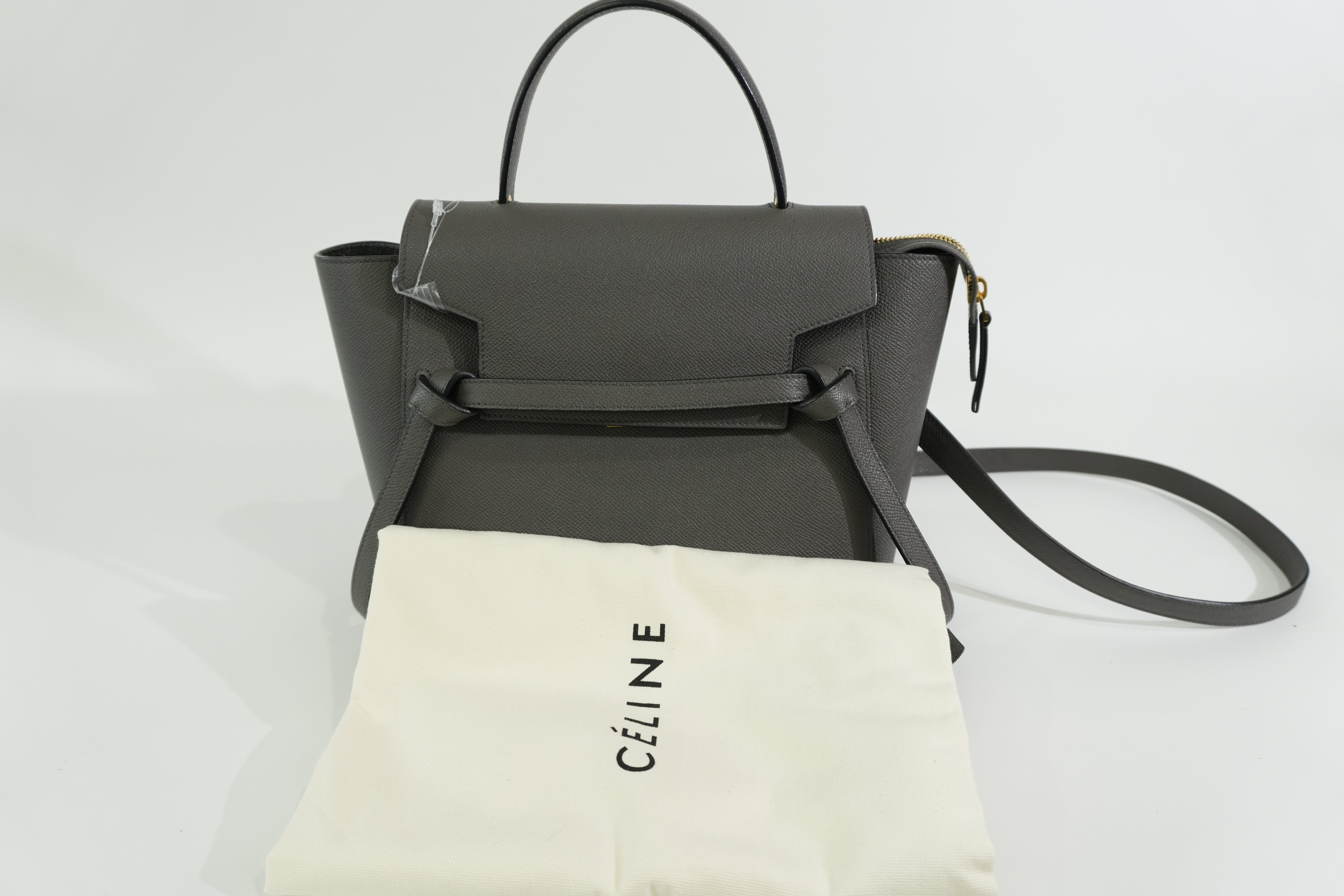 Pre-owned Celine Two Way Mini Belt Shoulder Bag Gray