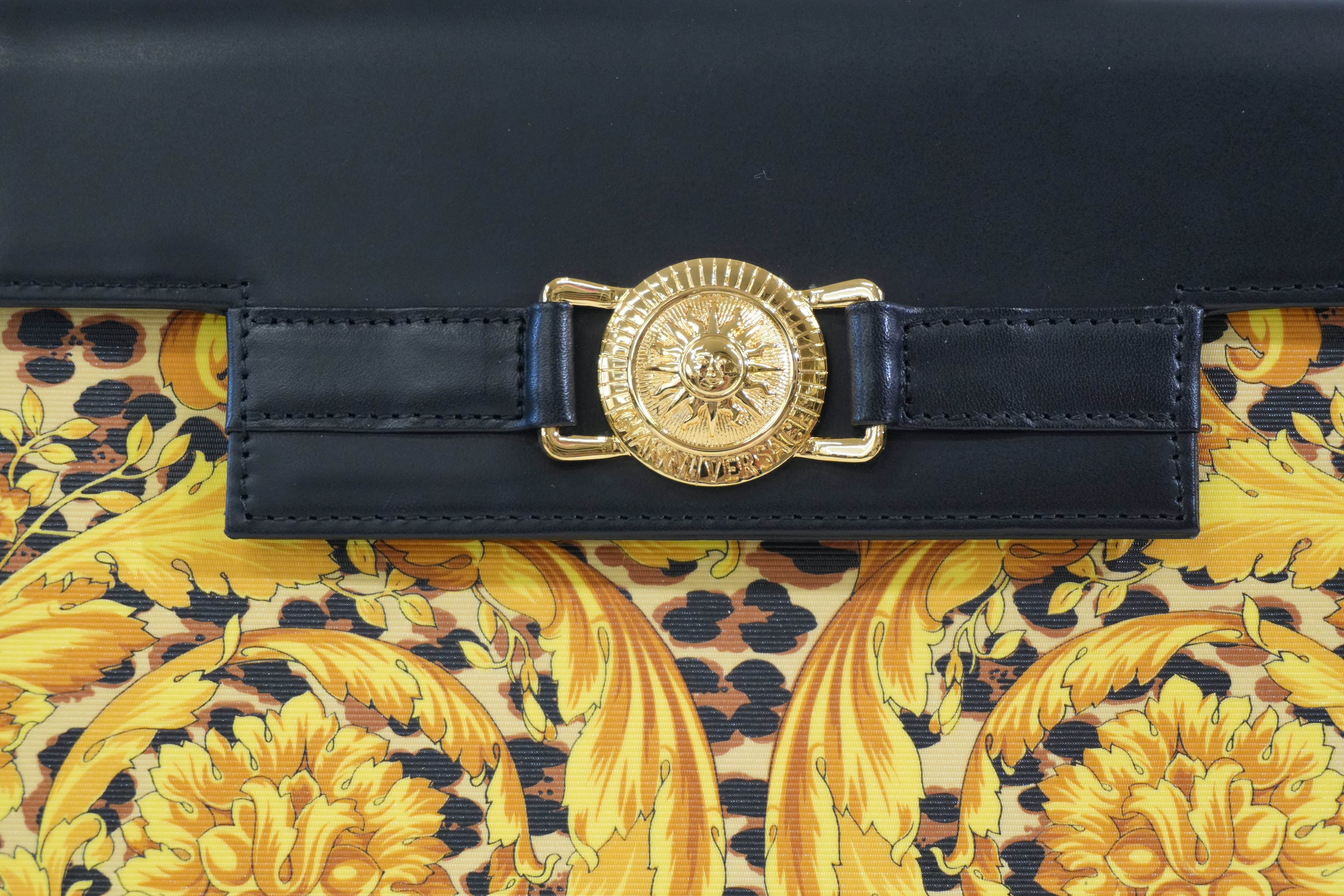 Pre-owned Versace Two Way Shoulder Bag Yellow